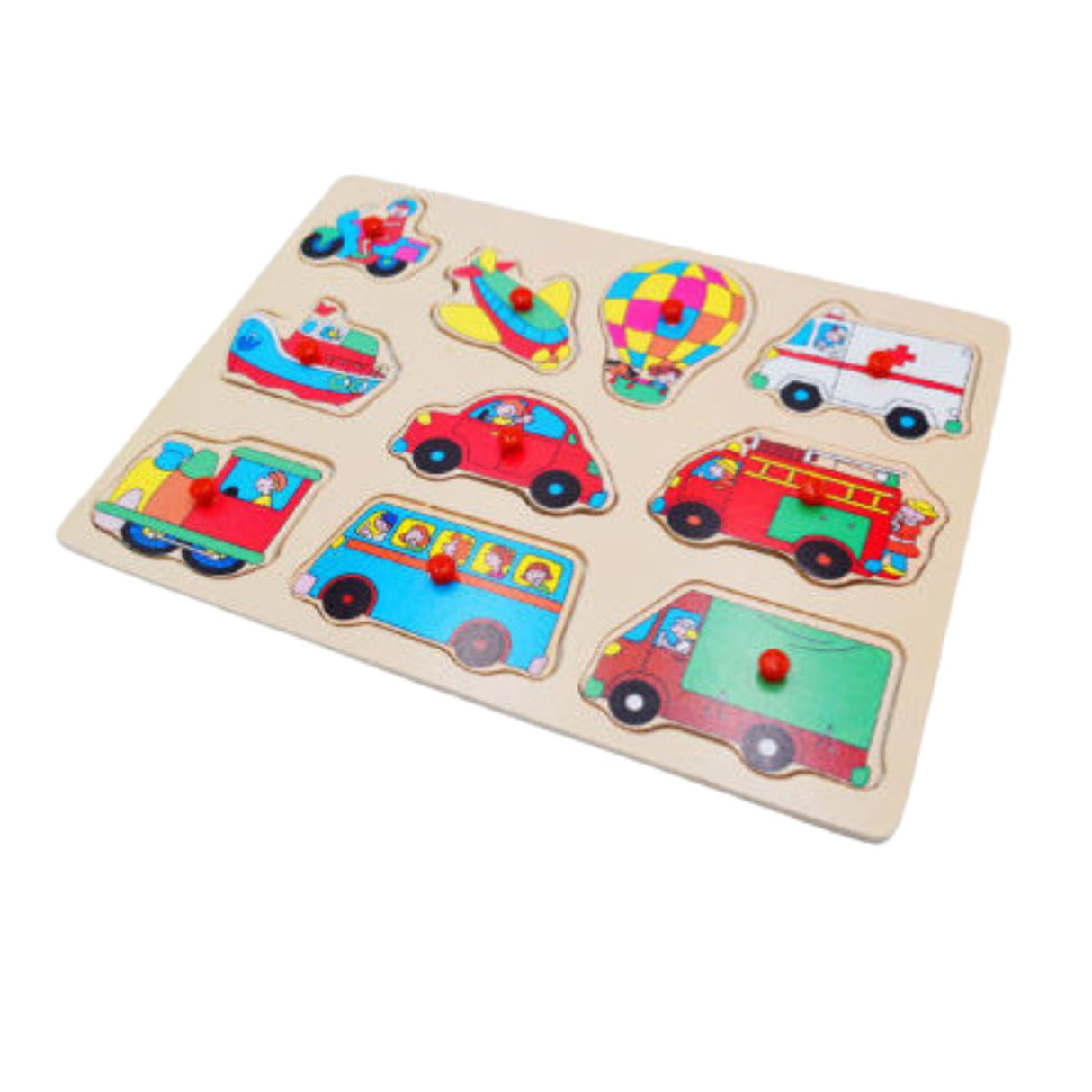 Tabla de Encaje de Madera con Medios Transporte para Niños. Fomenta la creatividad y el aprendizaje. ¡Compra ahora y diviértete educando!-1-2-1-1-1