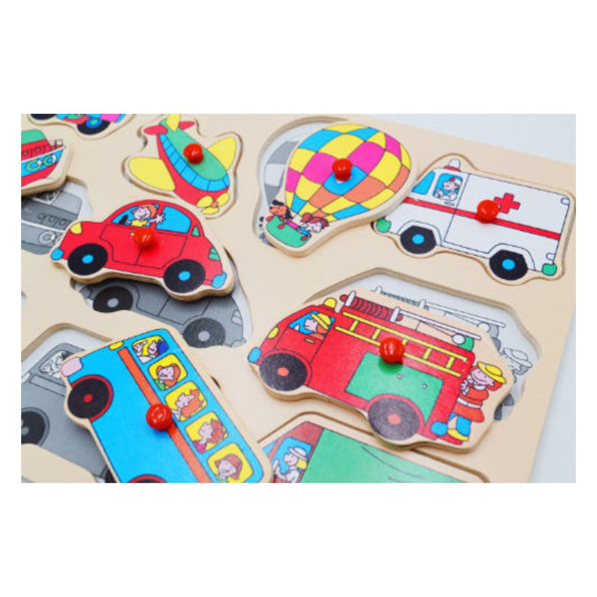 Tabla de Encaje de Madera con Medios Transporte para Niños. Fomenta la creatividad y el aprendizaje. ¡Compra ahora y diviértete educando!-1-4-1-1-1
