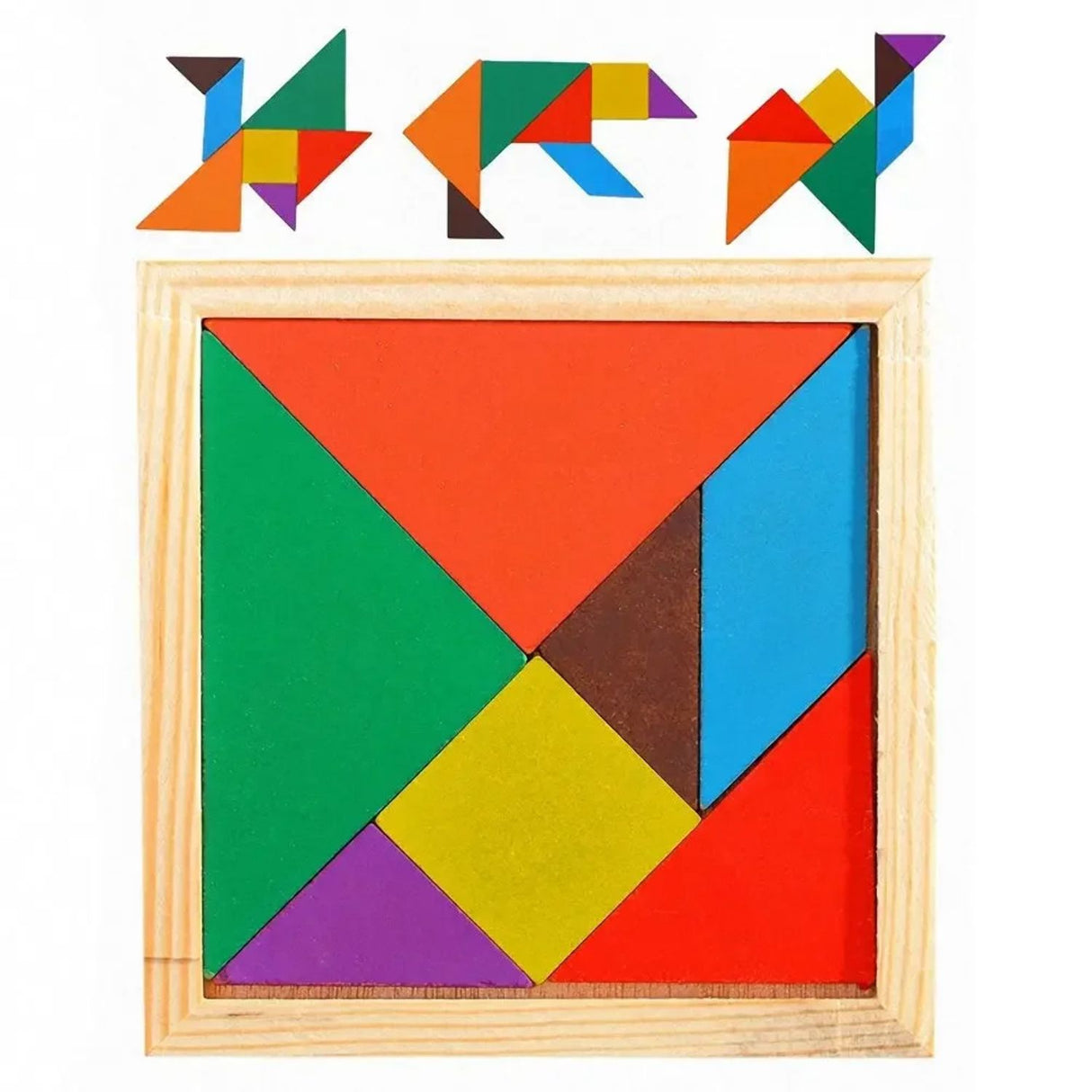 Tangrama Grande de Madera de Colores Para Niños de 20x20 cm. Fomenta la creatividad y el aprendizaje. ¡Compra ahora y diviértete creando!-1-2-1-1-1
