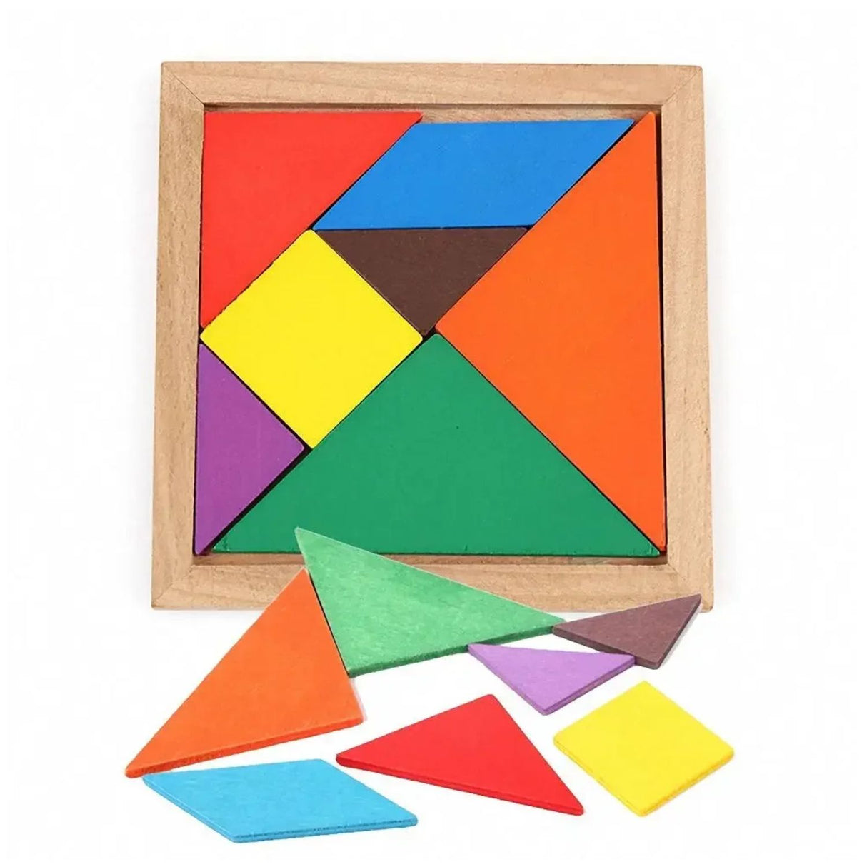 Tangrama Grande de Madera de Colores Para Niños de 20x20 cm. Fomenta la creatividad y el aprendizaje. ¡Compra ahora y diviértete creando!-1-3-1-1-1
