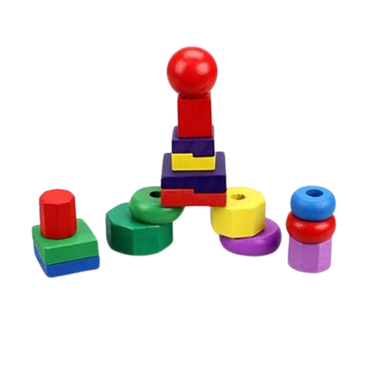 Juego Didáctico de Triple Torre de Madera para Niños de 3+. Fomenta la creatividad y habilidades motoras. ¡Compra ahora y diviértete aprendiendo!-1-2-1-1-1