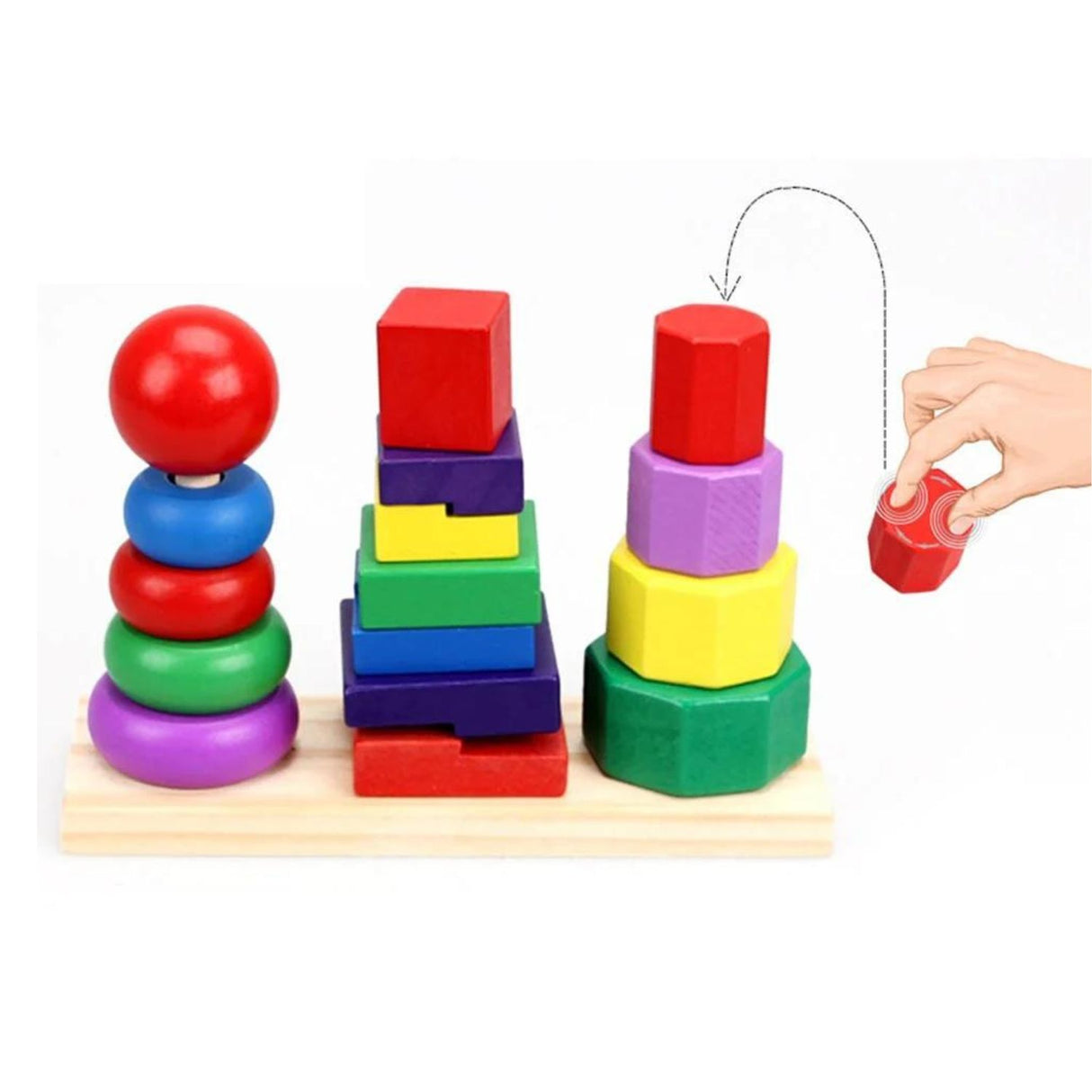 Juego Didáctico de Triple Torre de Madera para Niños de 3+. Fomenta la creatividad y habilidades motoras. ¡Compra ahora y diviértete aprendiendo!-1-4-1-1-1