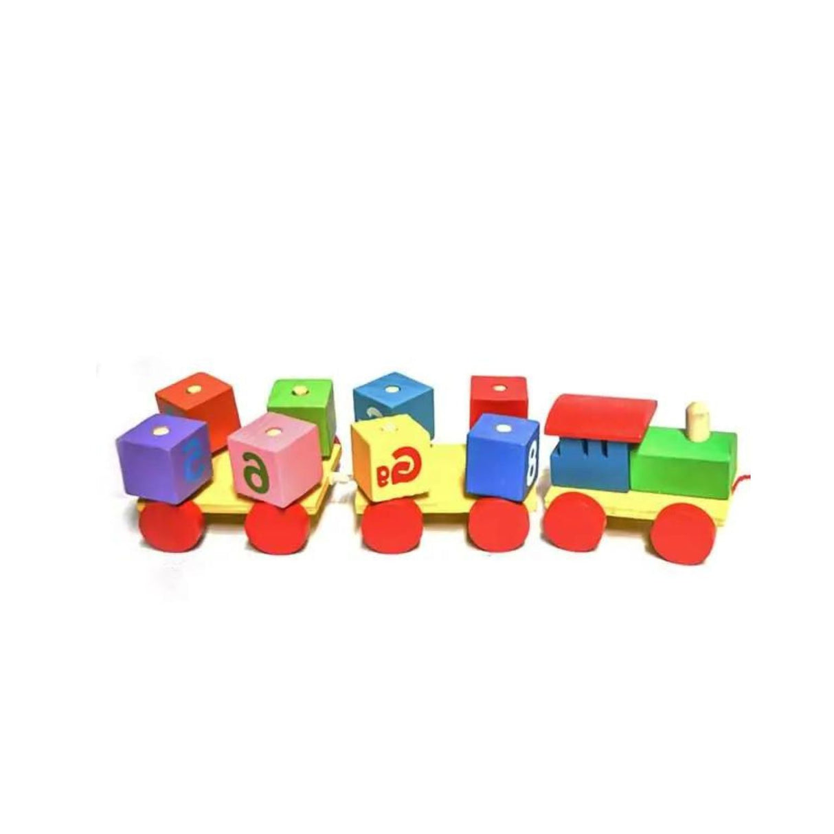 Tren de Encaje de Madera con Cubos de 27 cm Para Niños. Fomenta la creatividad y habilidades motoras. ¡Compra ahora y diviértete aprendiendo!-1-2-1-1-1