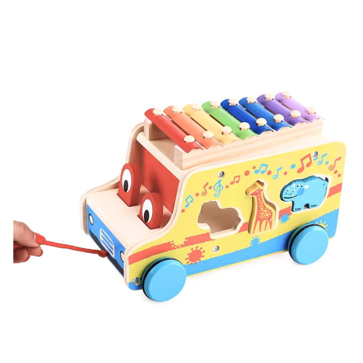 Tren de Encaje con Xilófono de Madera de 25 cm Para Niños. Fomenta la creatividad y el aprendizaje. ¡Compra ahora y diviértete educando!-1-4-1-1-1