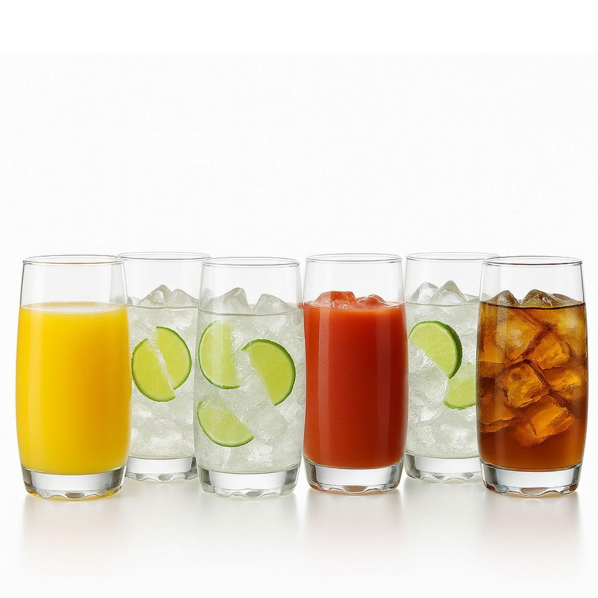 Set 6 Vasos Altos Modelo Napoles 390cc Jugos Tragos Bebida