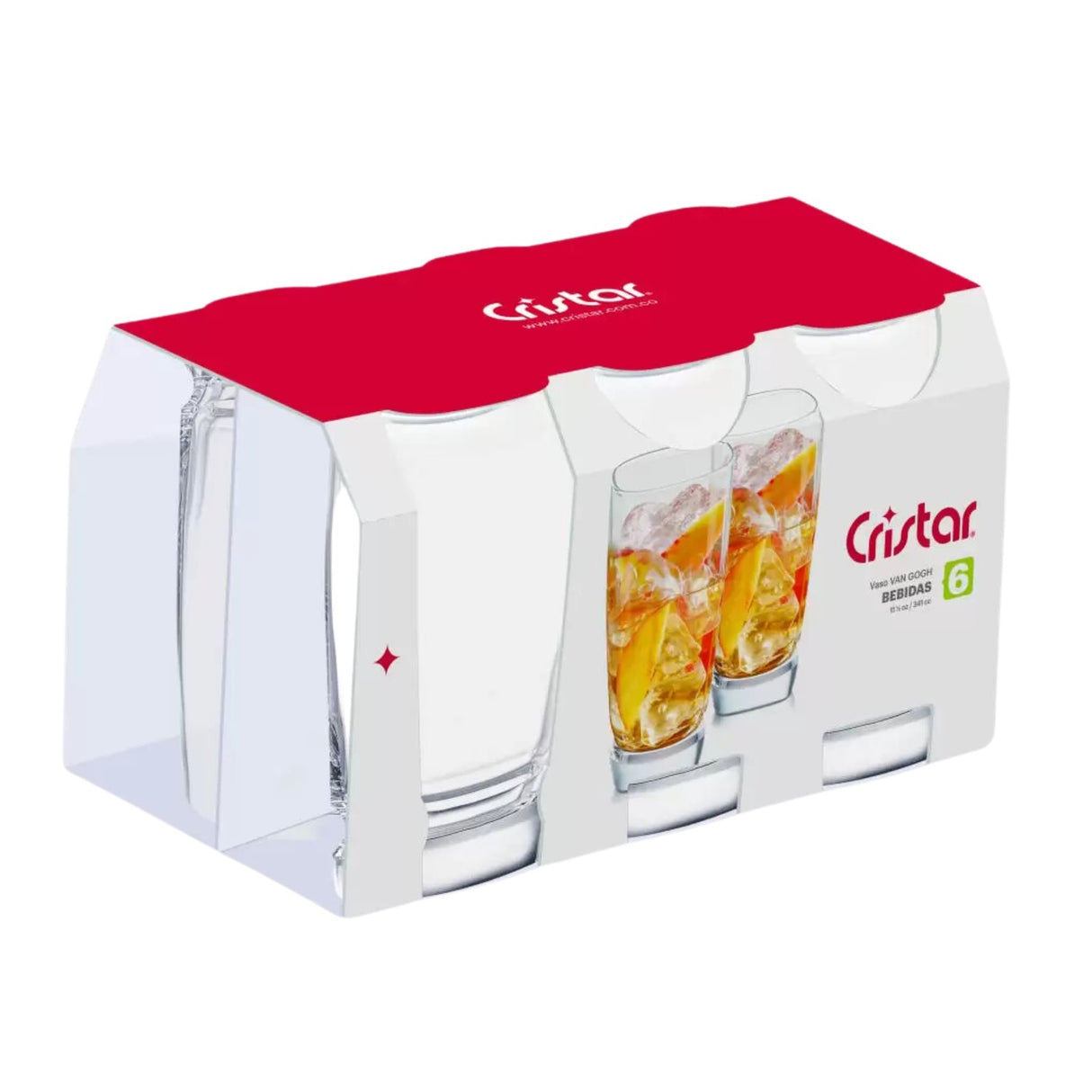 Pack 6 Vasos Altos Modelo Van Gogh De 341cc Cocina Elegante