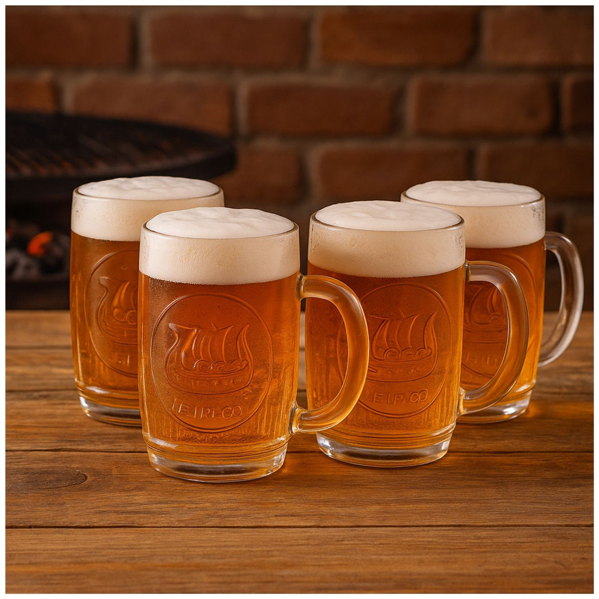 Set 4 Vasos Vikings 480mL Shoperos Cerveza Allegra