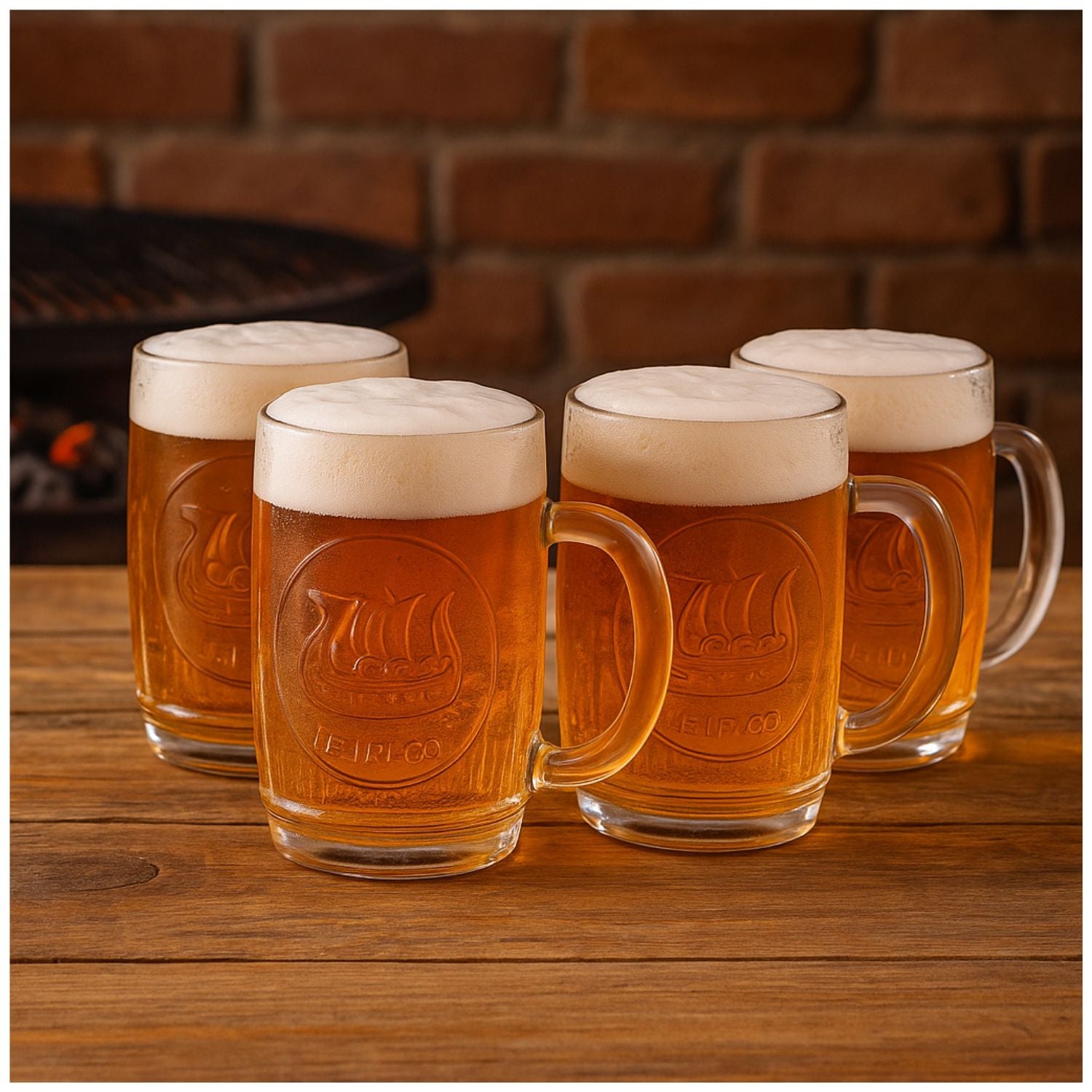 Set 4 Vasos Vikings 480mL Shoperos Cerveza Allegra