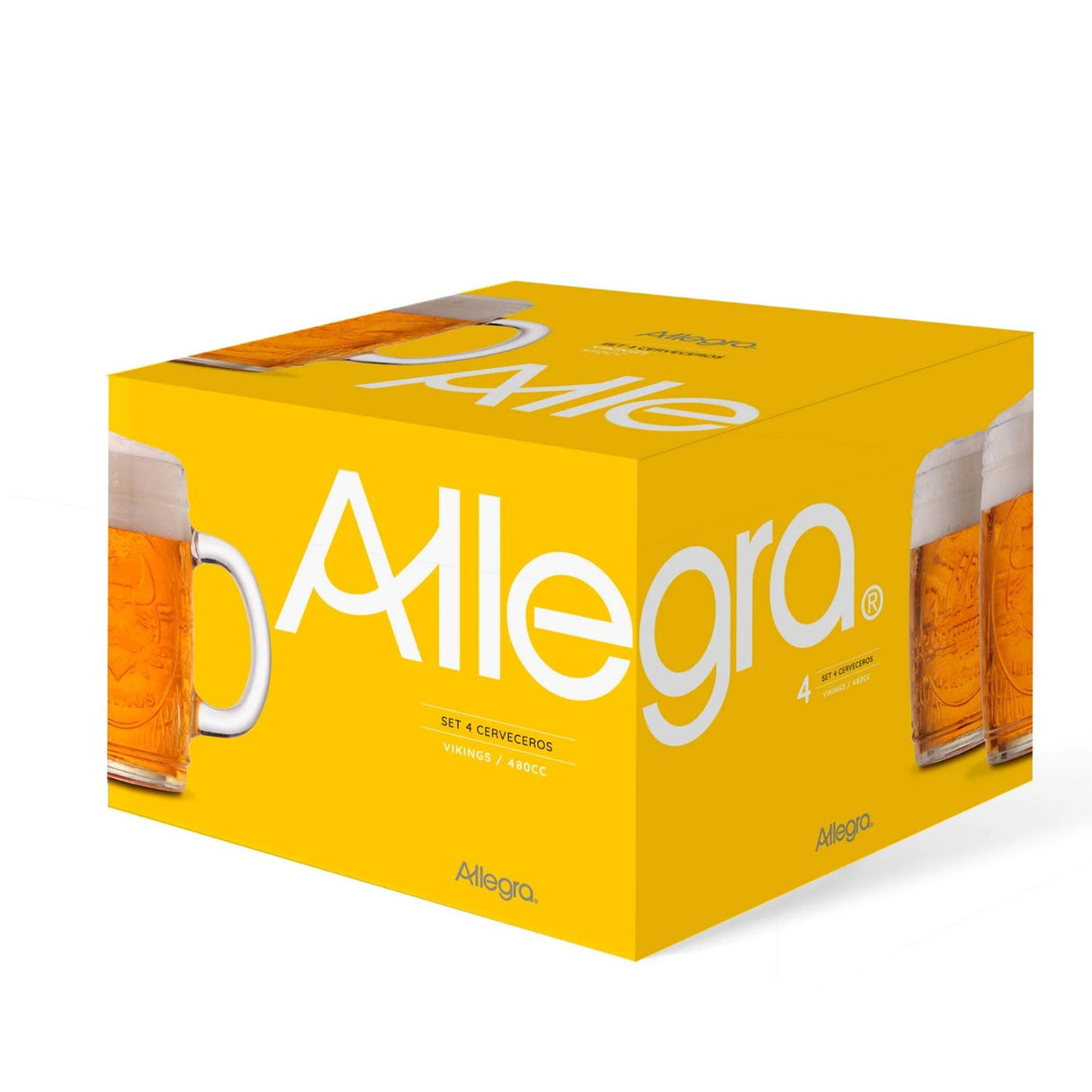 Set 4 Vasos Vikings 480mL Shoperos Cerveza Allegra