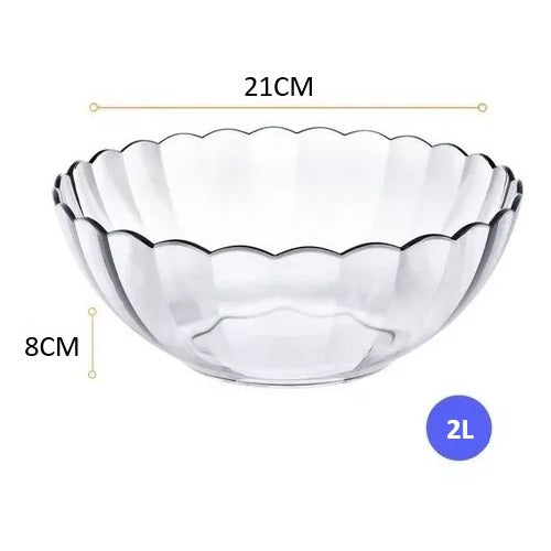 Bowl Bella Vidrio Templado Transparente 2 litros Marinex
