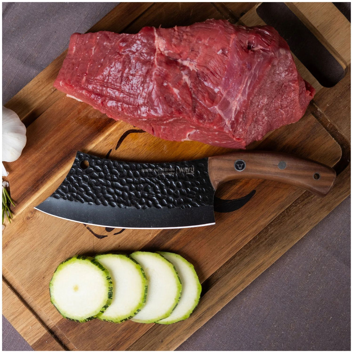 Cuchillo Chopper Wayu Con Funda Rustic Collection Cocina