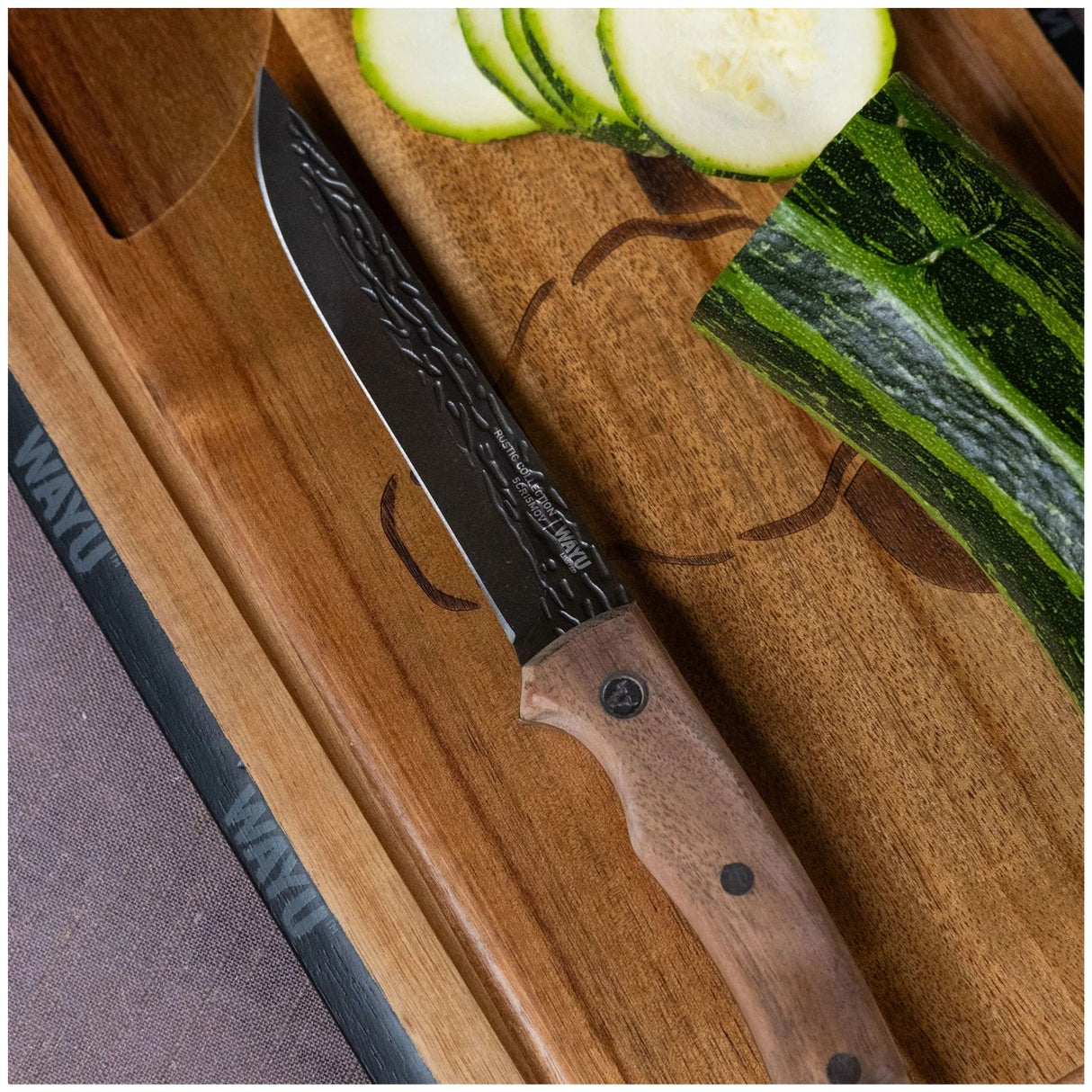 Cuchillo Utility Wayu Con Funda Rustic Collection Cocina