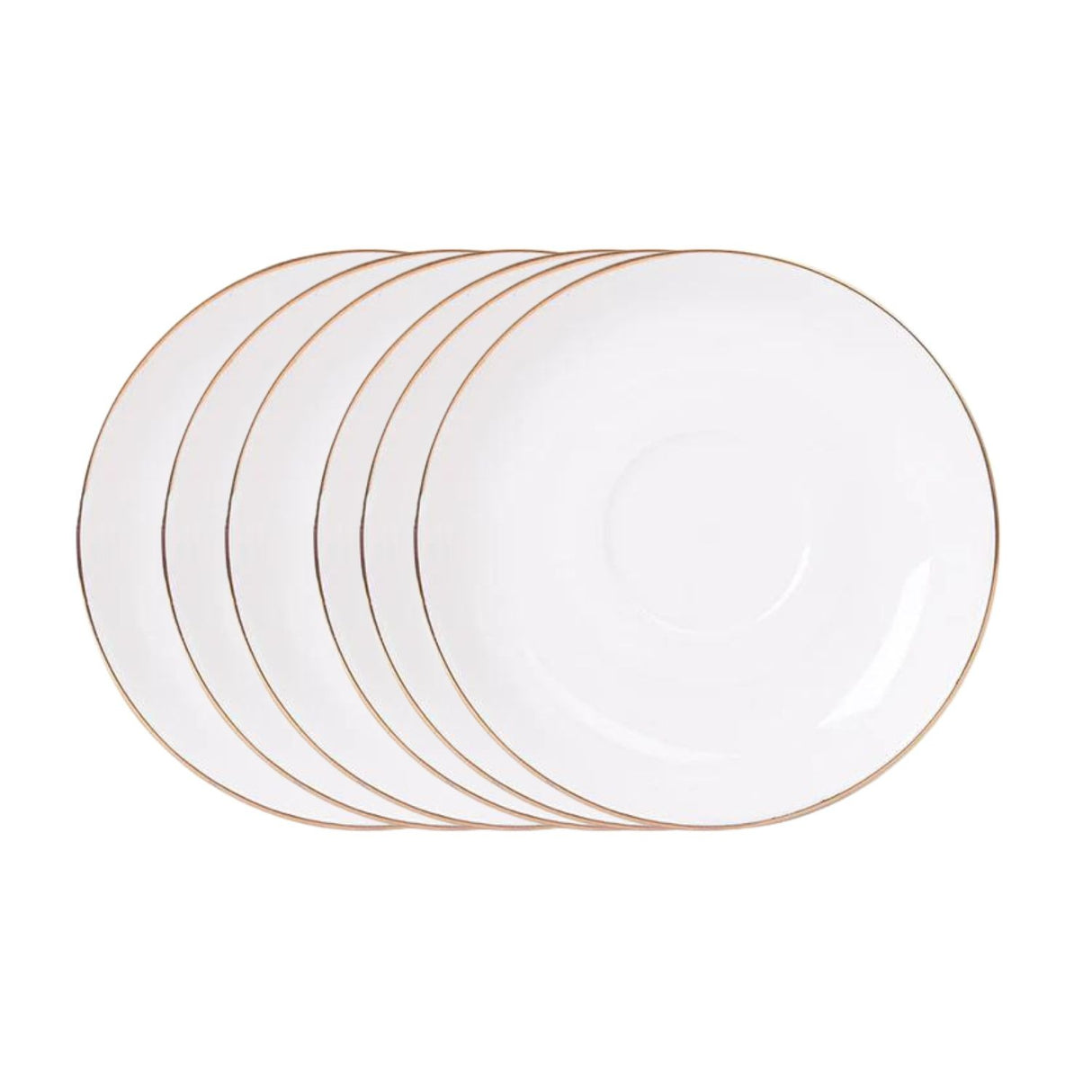 Set 6 Platillos Royal 15cm Borde Dorado Menaje Cocina Hogar