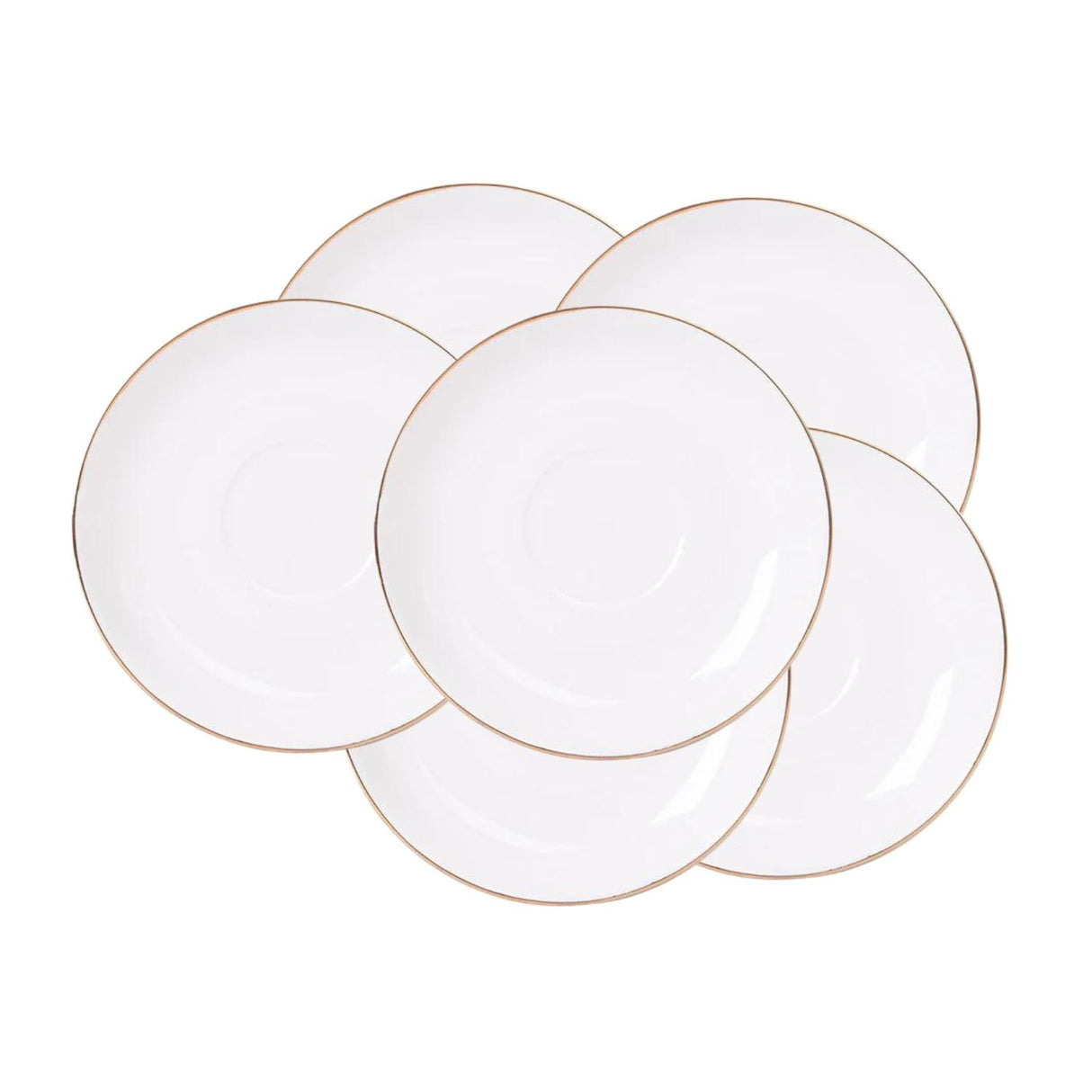 Set 6 Platillos Royal 15cm Borde Dorado Menaje Cocina Hogar