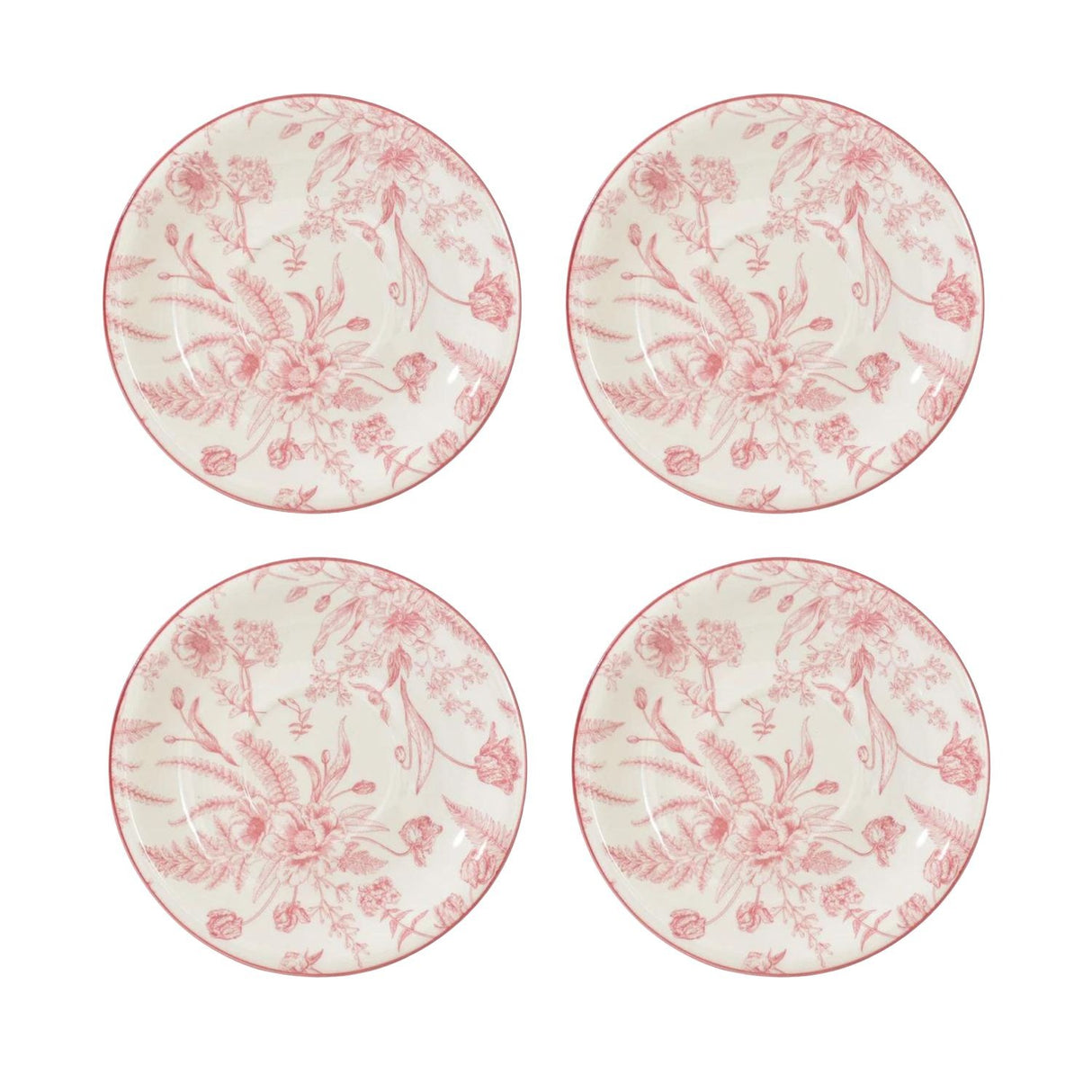 Set 4 Platillos Diseño Rose Royal 15cm Menaje Cocina