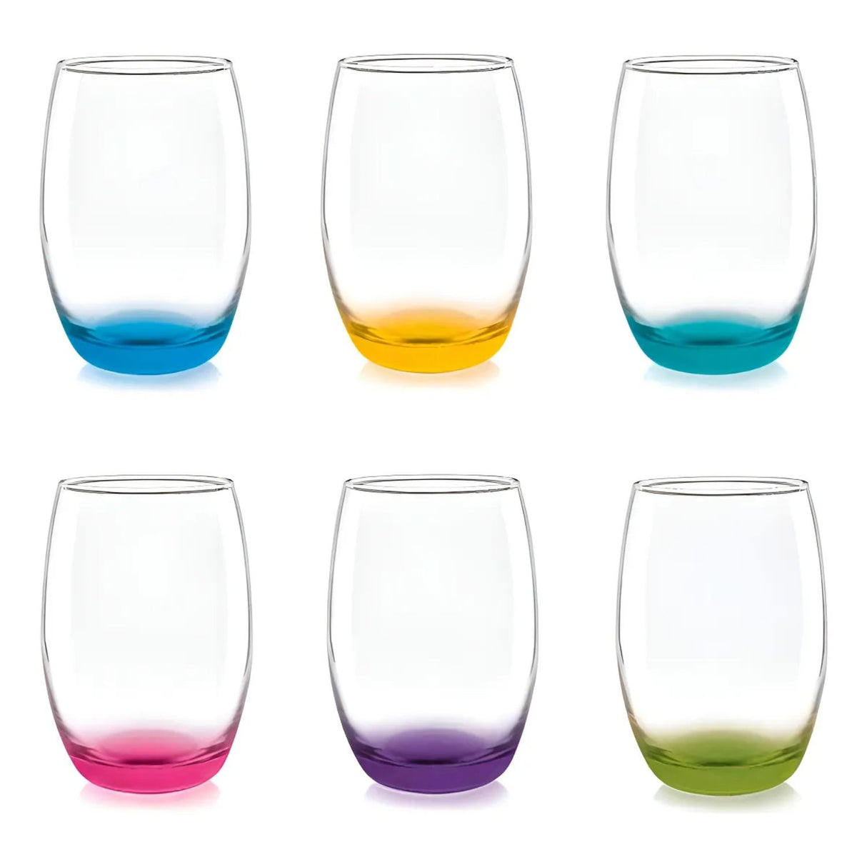 Set de 6 Vasos Mikonos Fondos de Colores Cristar 460ml