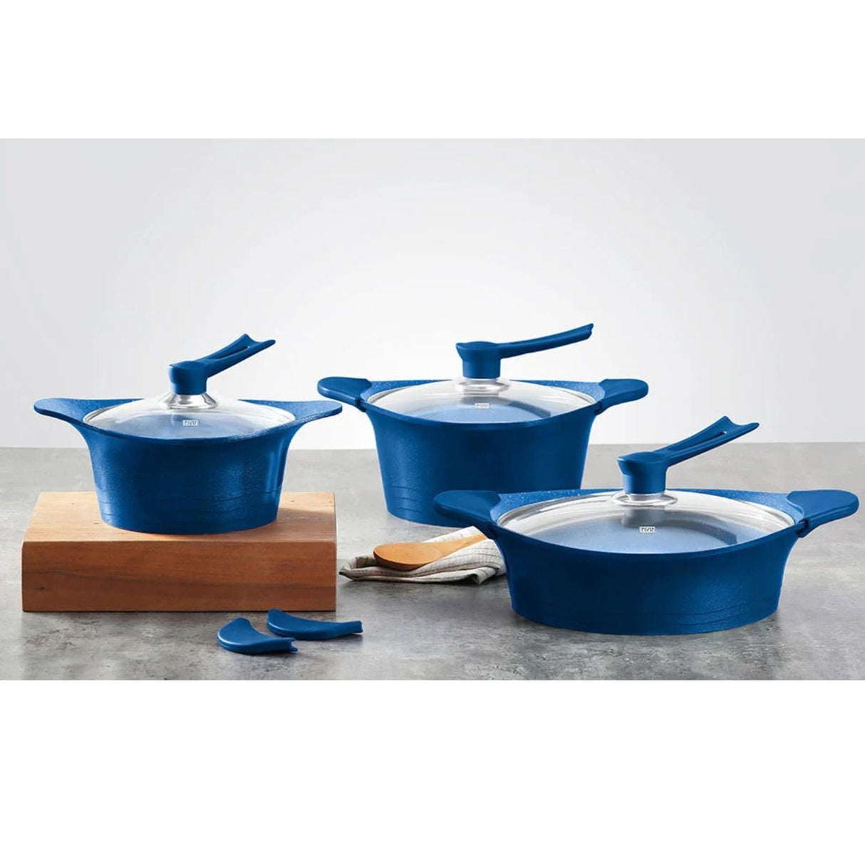 Batería de Cocina Bohlier 6 Piezas Aluminio Fundido Azul