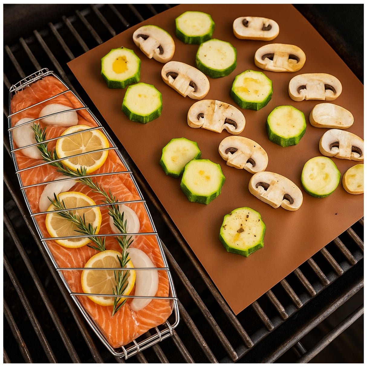 Set 2 Estera Parrilleras Wayu Copper Series 40x33 Cm Asado BBQ