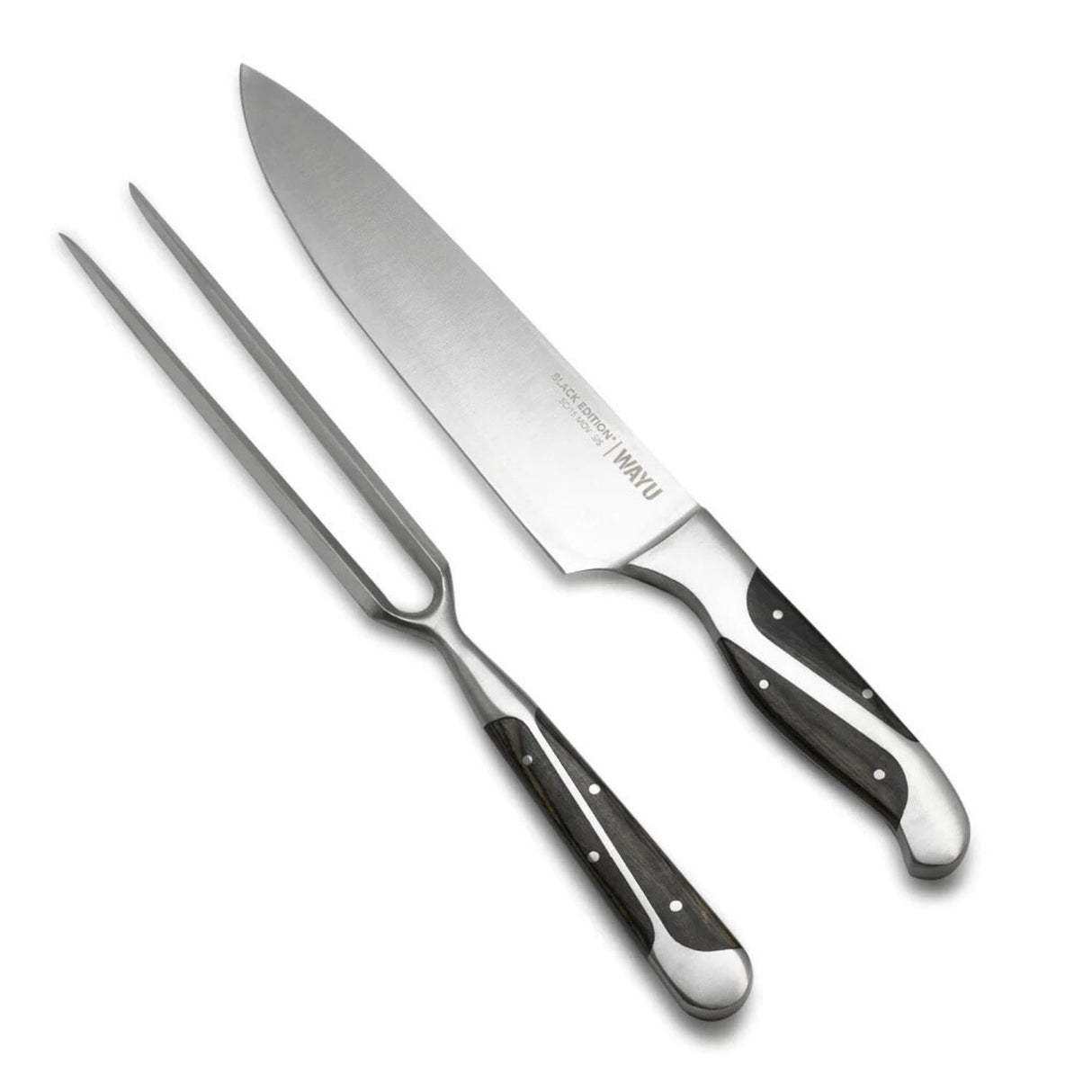 Set Parrillero Wayu Black Edition Cuchillo Con Pincho Premium