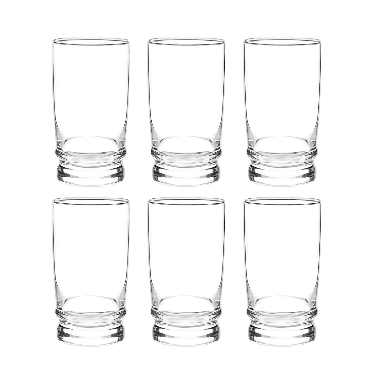 Display 6 Vasos Altos Madeira Rock 370cc Tragos Jugos Cristar