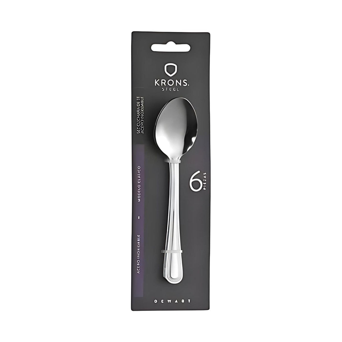 Set 6 Cucharas para Te Perlado Krons 13cm Acero Inoxidable