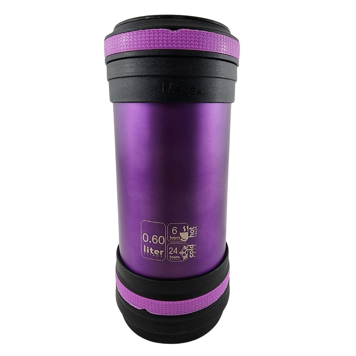 Termo Mega Maxx 600mL Comidas Metalico Acero Inoxidable Morado