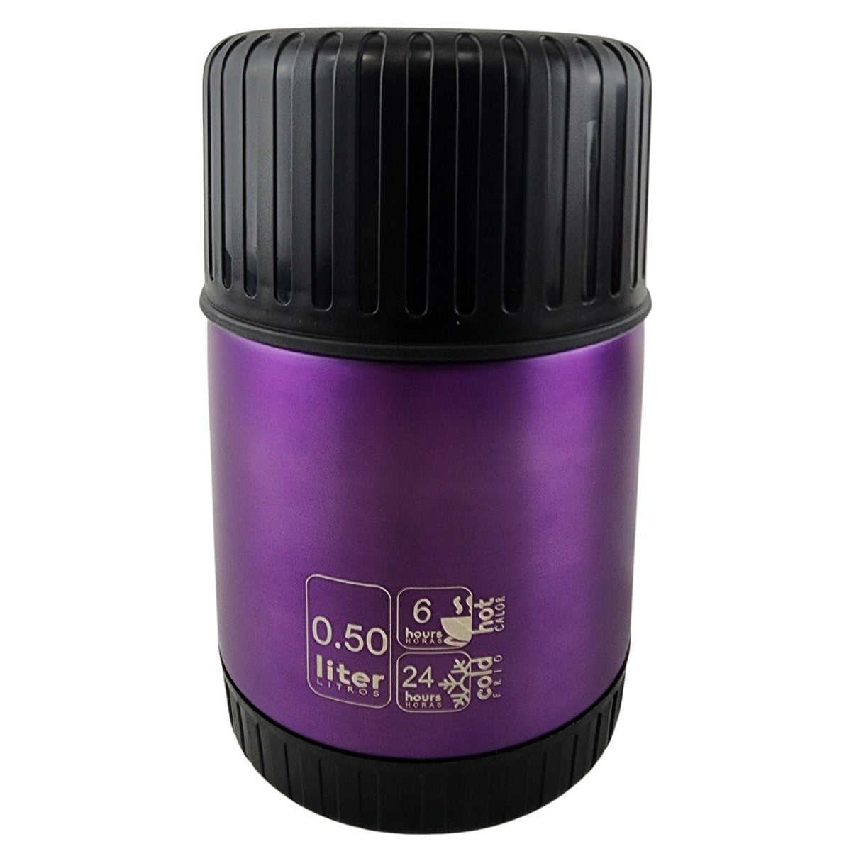 Termo Mega Magnum 500mL Comidas Metalico Acero Inoxidable Morado