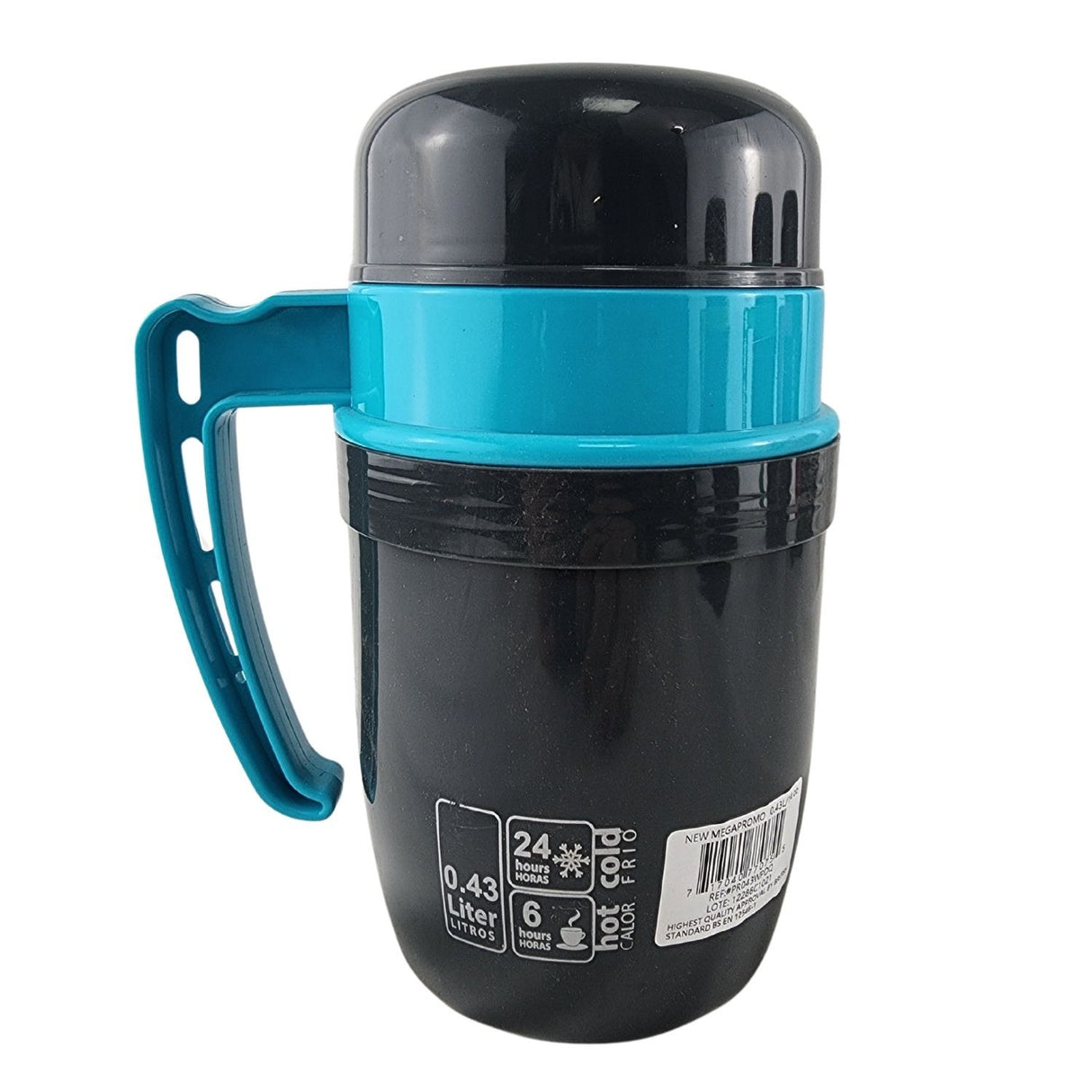 Termo New Mega 430mL Comida Caliente Boca Ancha Colores Celeste