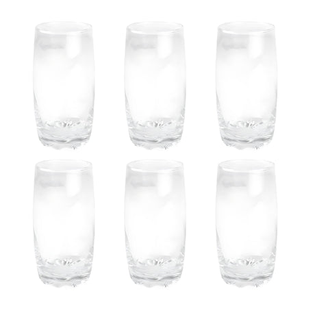 Set 6 Vasos Altos Modelo Napoles 390cc Jugos Tragos Bebida Mejora tus momentos con elegancia y funcionalidad. ¡Adquiere el set y disfruta de cada sorbo!-1