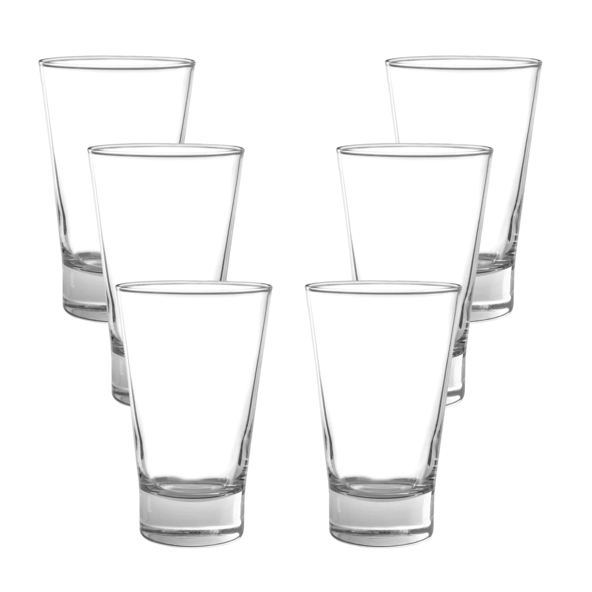 Set 6 Vasos Altos De Vidrio 394ml Modelo London Jugo Agua. Disfruta de bebidas con estilo y elegancia. ¡Haz tu pedido y mejora tu mesa hoy!-1