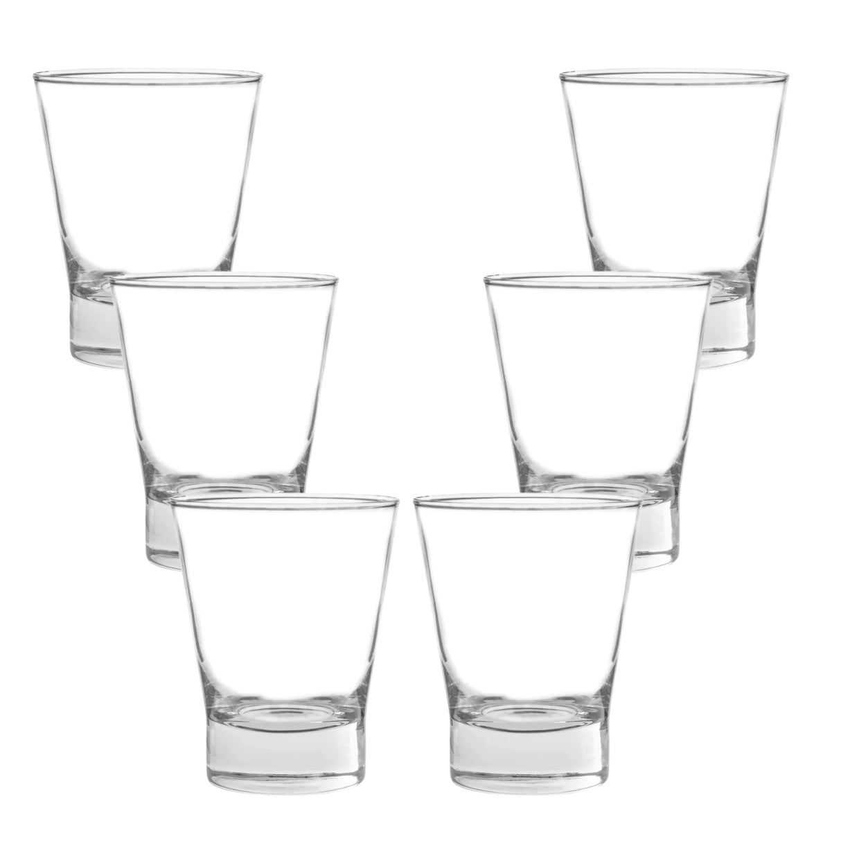 Set X6 Vasos Bajos De Vidrio 347ml Modelo London Elegancia y versatilidad para tus bebidas. ¡Haz tu pedido y disfruta de cada sorbo!-1
