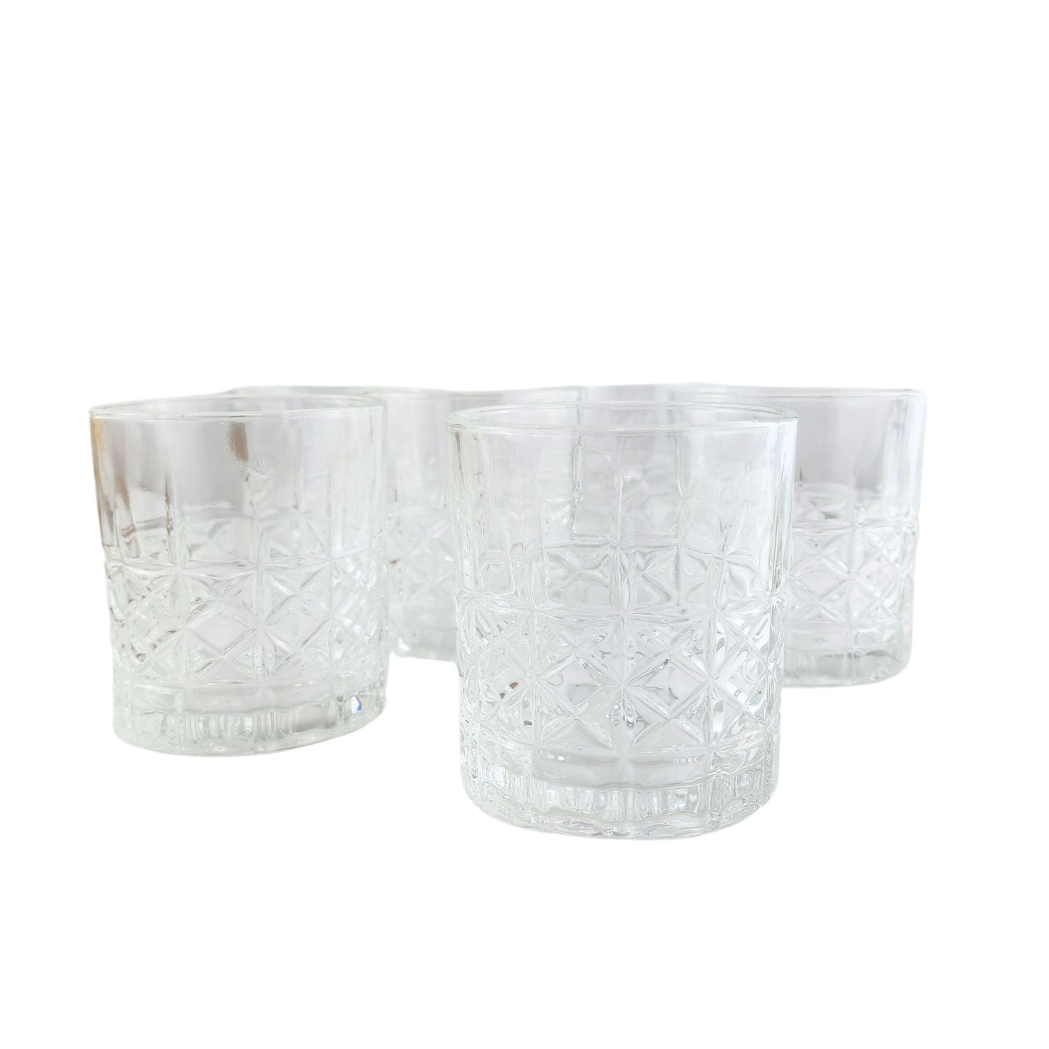 Set de 6 vasos de vidrio transparente de 330mL, elegantes y resistentes, ideales para jugos y cócteles en eventos y uso diario.-1-3-1-1
