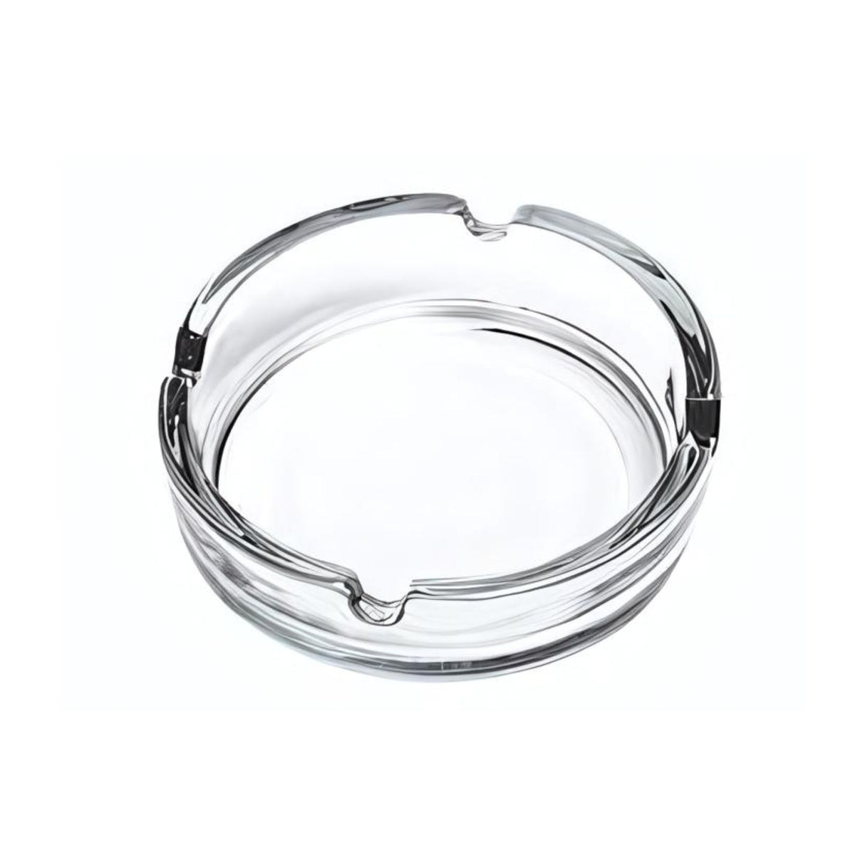 Cenicero circular de vidrio transparente Allegra, 10.5cm, resistente al calor, ideal para cenizas y colillas en casa o oficina.-1-1-1-1