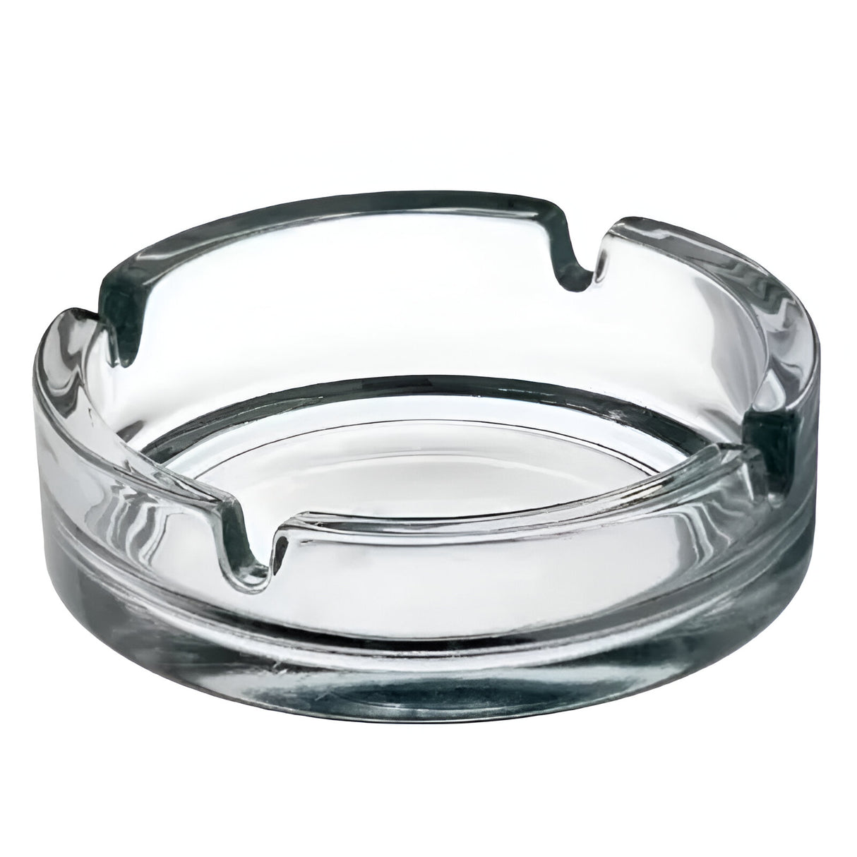 Cenicero circular de vidrio transparente Allegra, 10.5cm, resistente al calor, ideal para cenizas y colillas en casa o oficina.-1-2-1-1