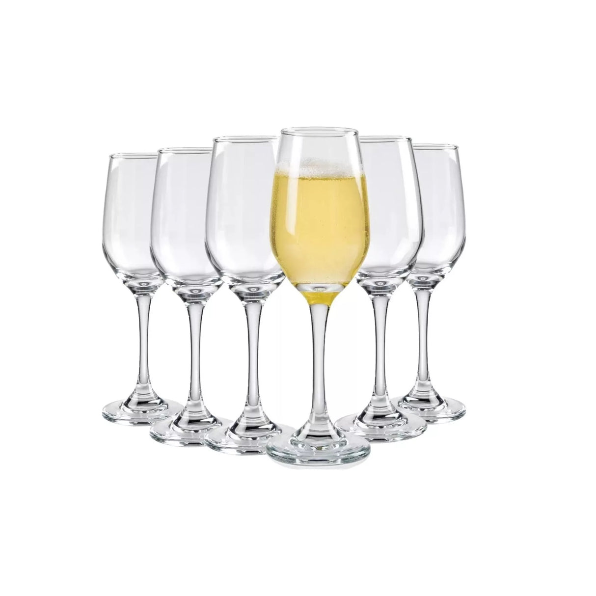Set 6 Copas Brunello Flute Cristar 237cc Tragos Celebracion Elegancia en cada brindis. Disfruta de tus celebraciones con estilo. ¡Compra ahora y celebra!-1