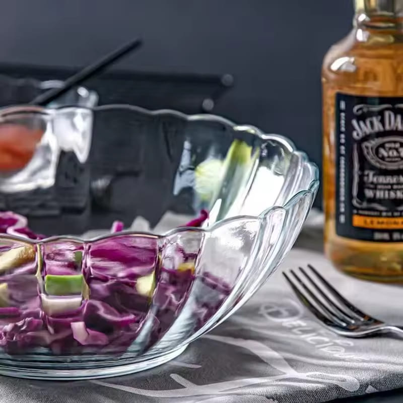 Bowl Bella Vidrio Templado Transparente 13litro Marinex, ideal para ensaladas, postres y más. Resistente, apto para microondas y refrigerador-3