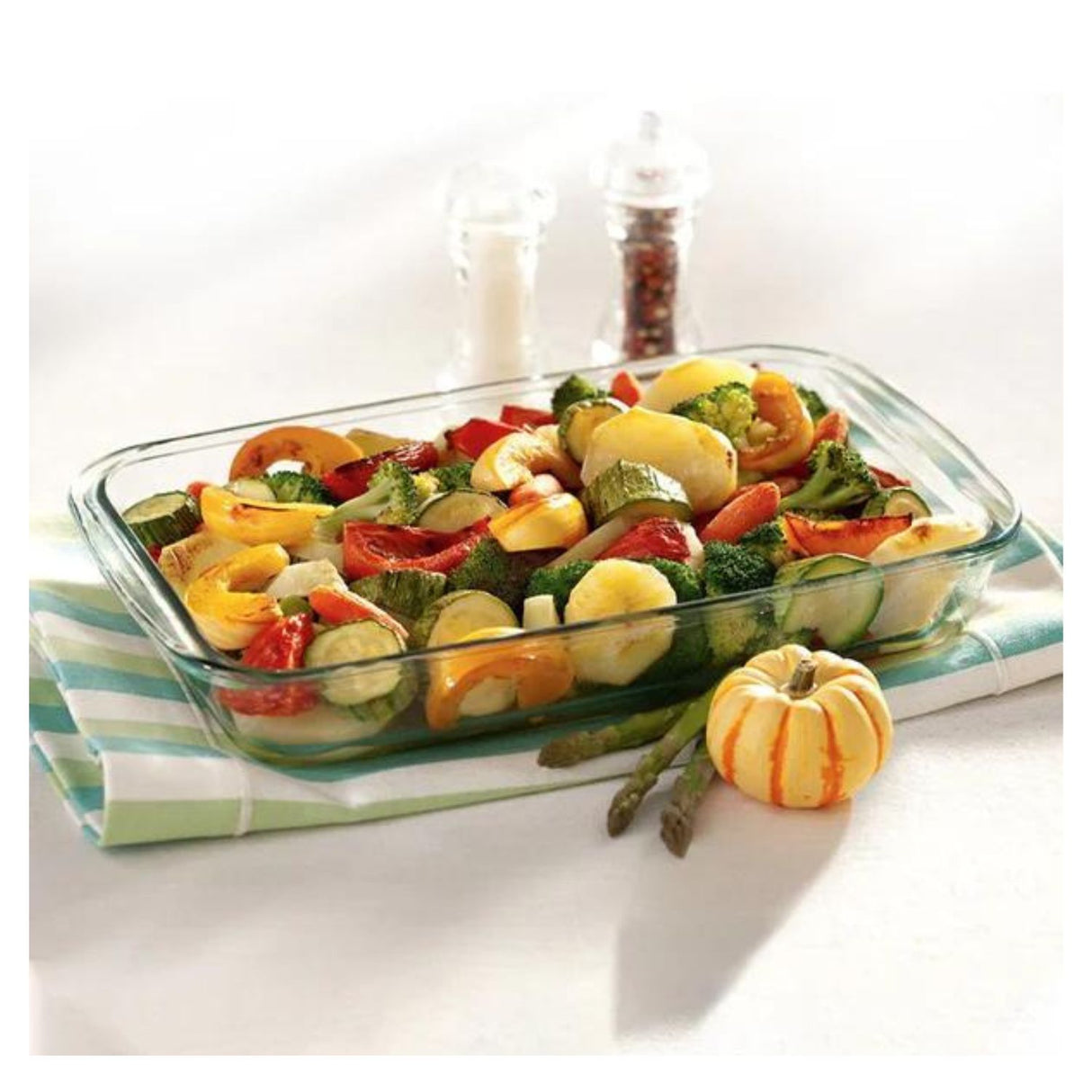 Fuente asadera rectangular Marinex de vidrio templado, 1,6L, apta para horno y microondas, ideal para gratinados y asados.-1-3-1-1