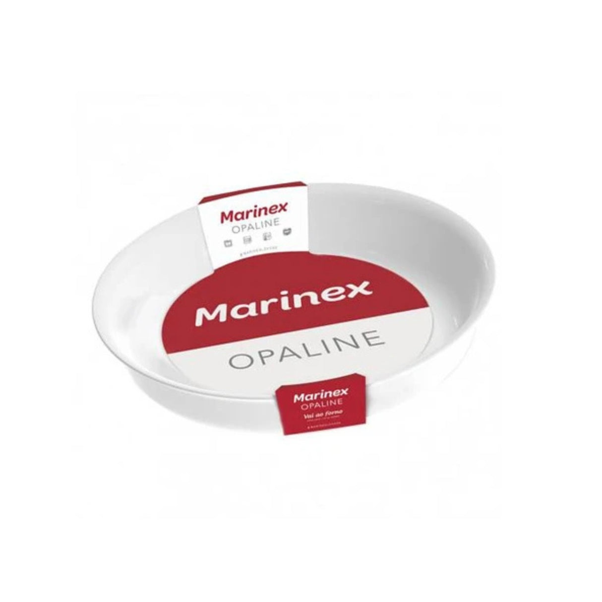 Asadera redonda grande Marinex de opal rojo, 2L, resistente a altas temperaturas, ideal para asados y gratinados.-1-3-1-1