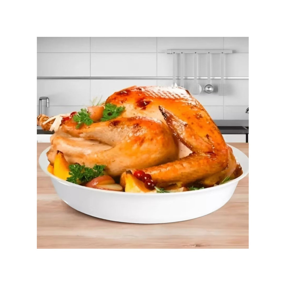 Asadera redonda grande Marinex de opal rojo, 2L, resistente a altas temperaturas, ideal para asados y gratinados.-1-4-1-1