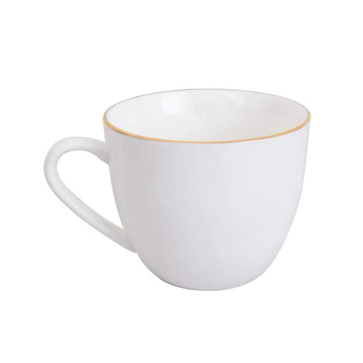 Taza de té de porcelana blanca de 260ml con borde dorado, elegante y duradera, ideal para uso diario y ocasiones especiales.-1-2-1-1