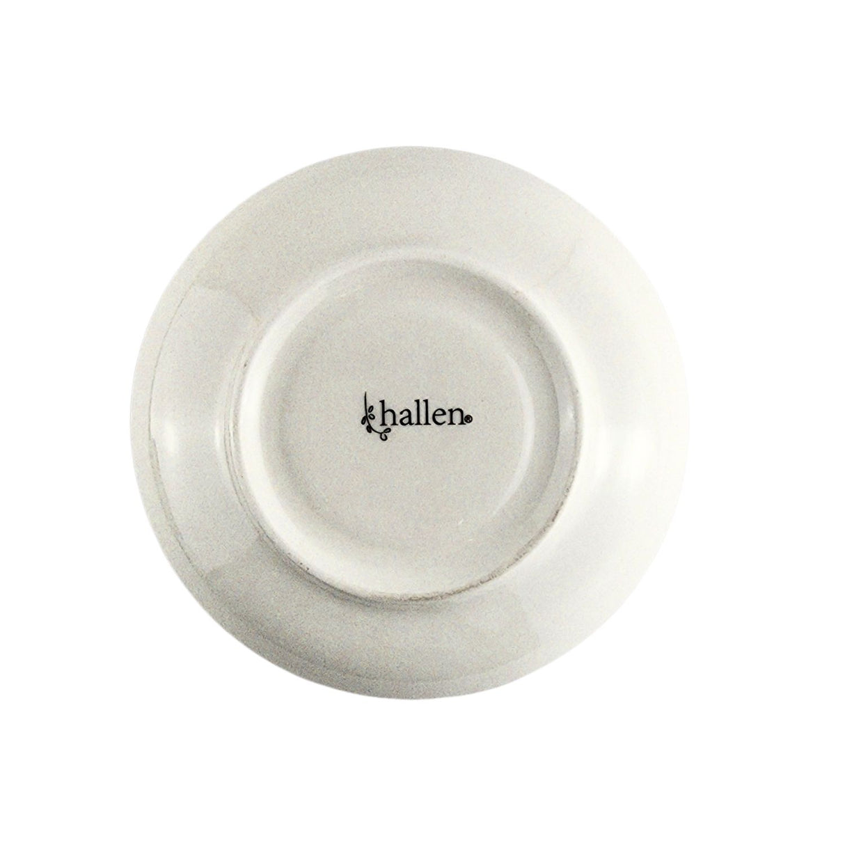 Set de 6 platillos de porcelana blanca de 15 cm con borde dorado, ideales para servir aperitivos y postres en eventos formales.-5-3-1-1