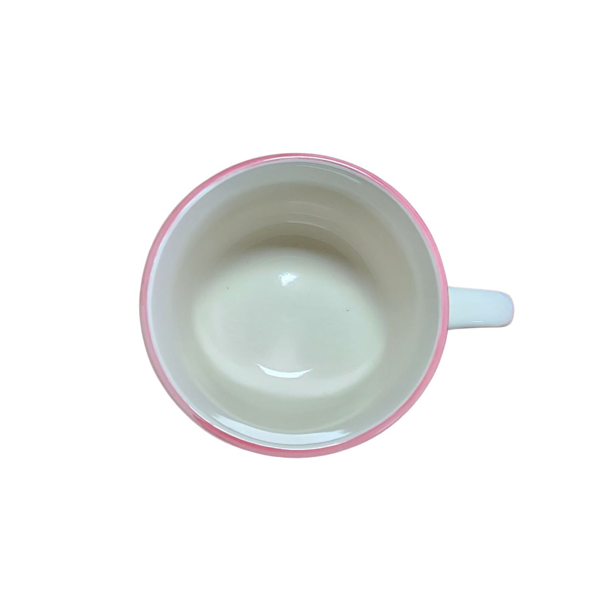 Taza de té de porcelana blanca de 350ml con borde rose, ergonómica y resistente, ideal para bebidas calientes en casa o la oficina.-1-2-1-1