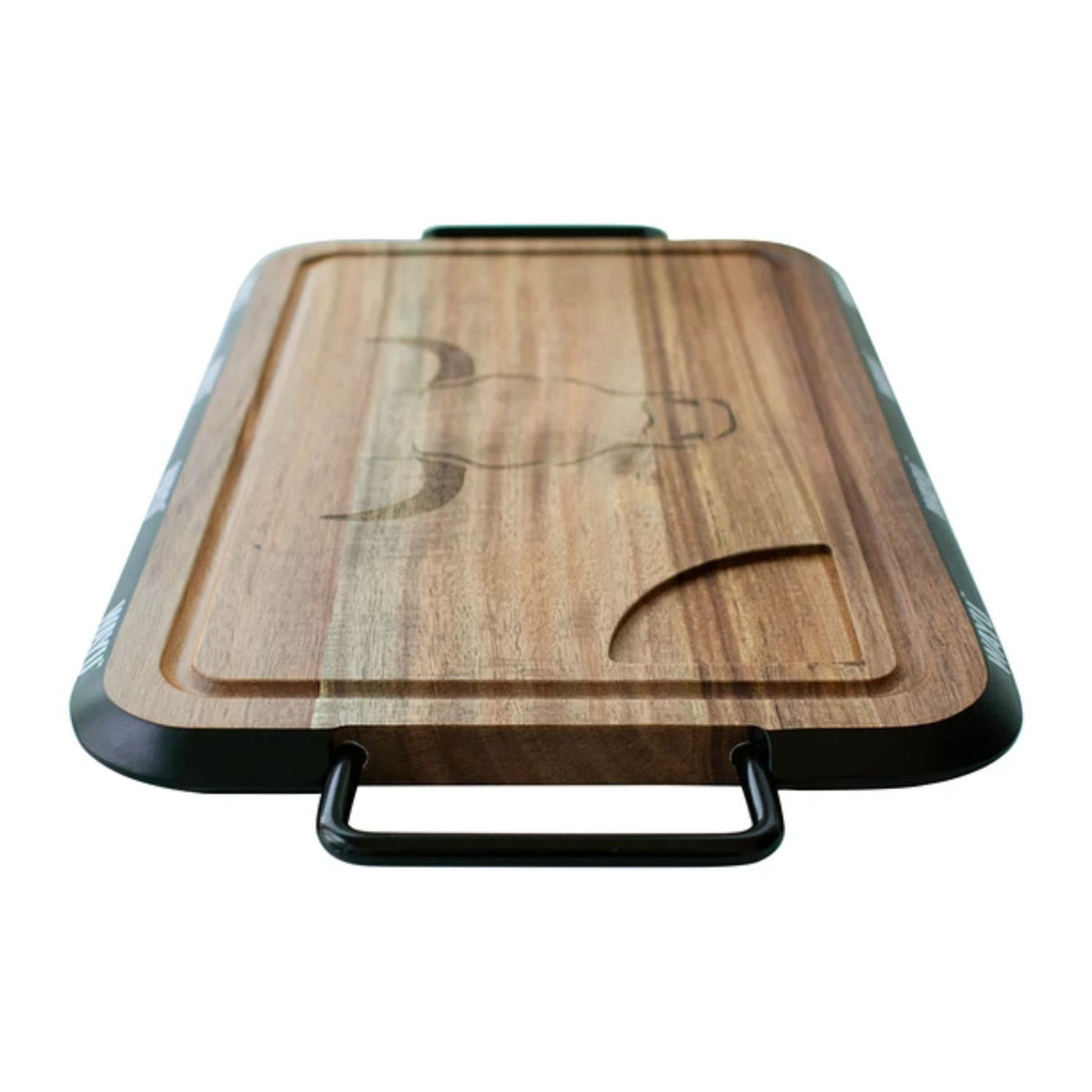 Tabla Wayu Madera Acacia 40cm Con Mangos Acero Cocina