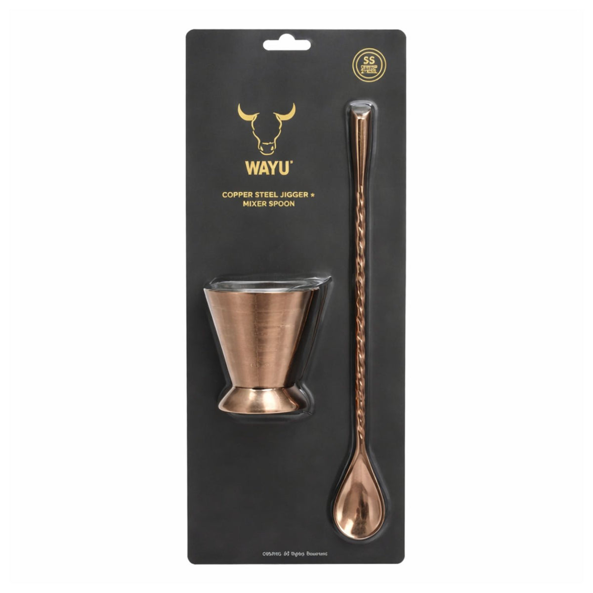 Set Medidor Jigger + Cuchara Bar Copper Wayu
