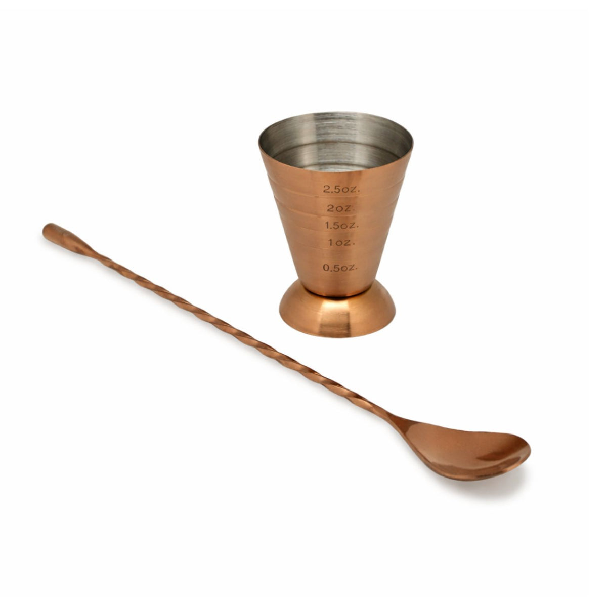 Set Medidor Jigger + Cuchara Bar Copper Wayu