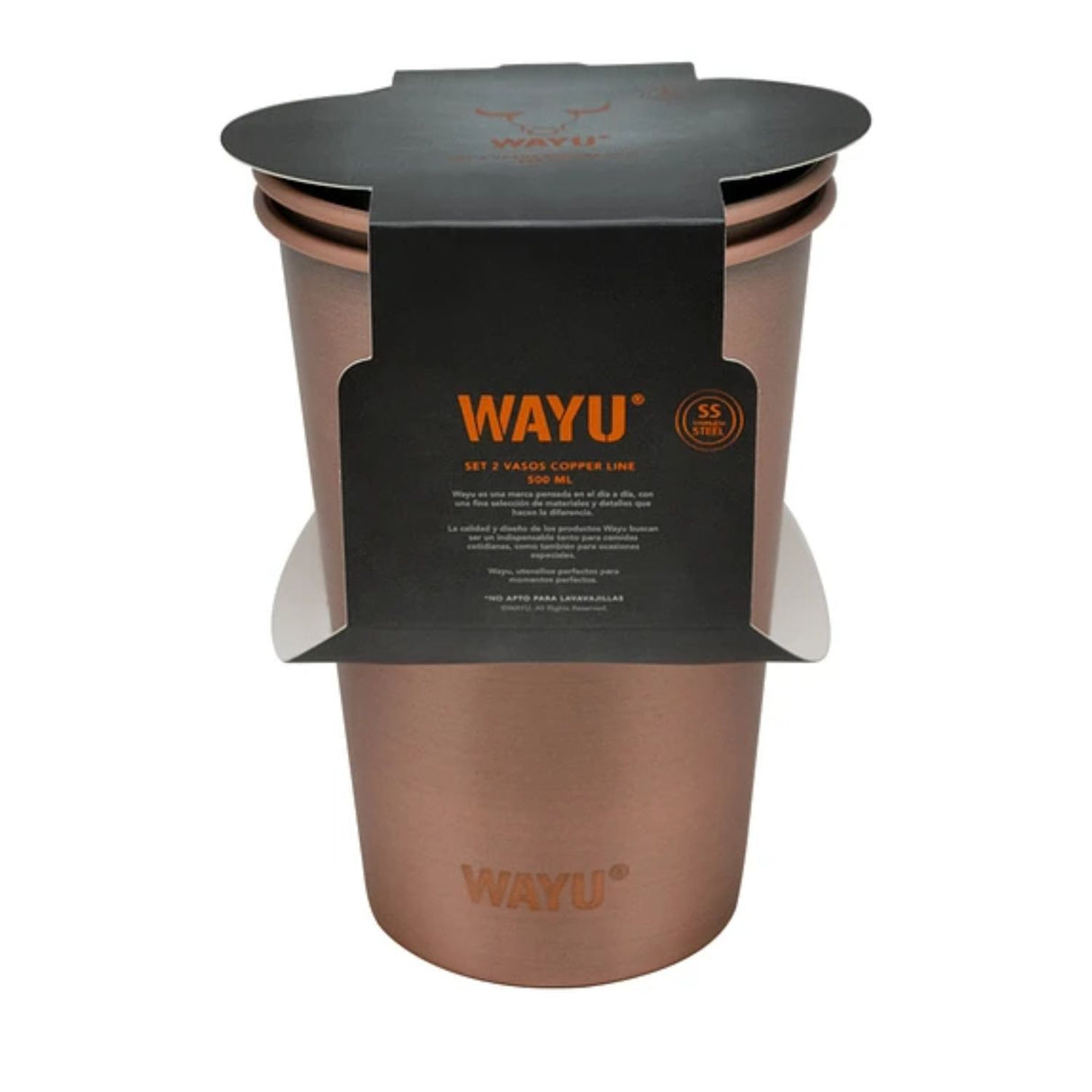 Set 2 Vasos 500mL Copper Line Wayu Cocteleria Cocina