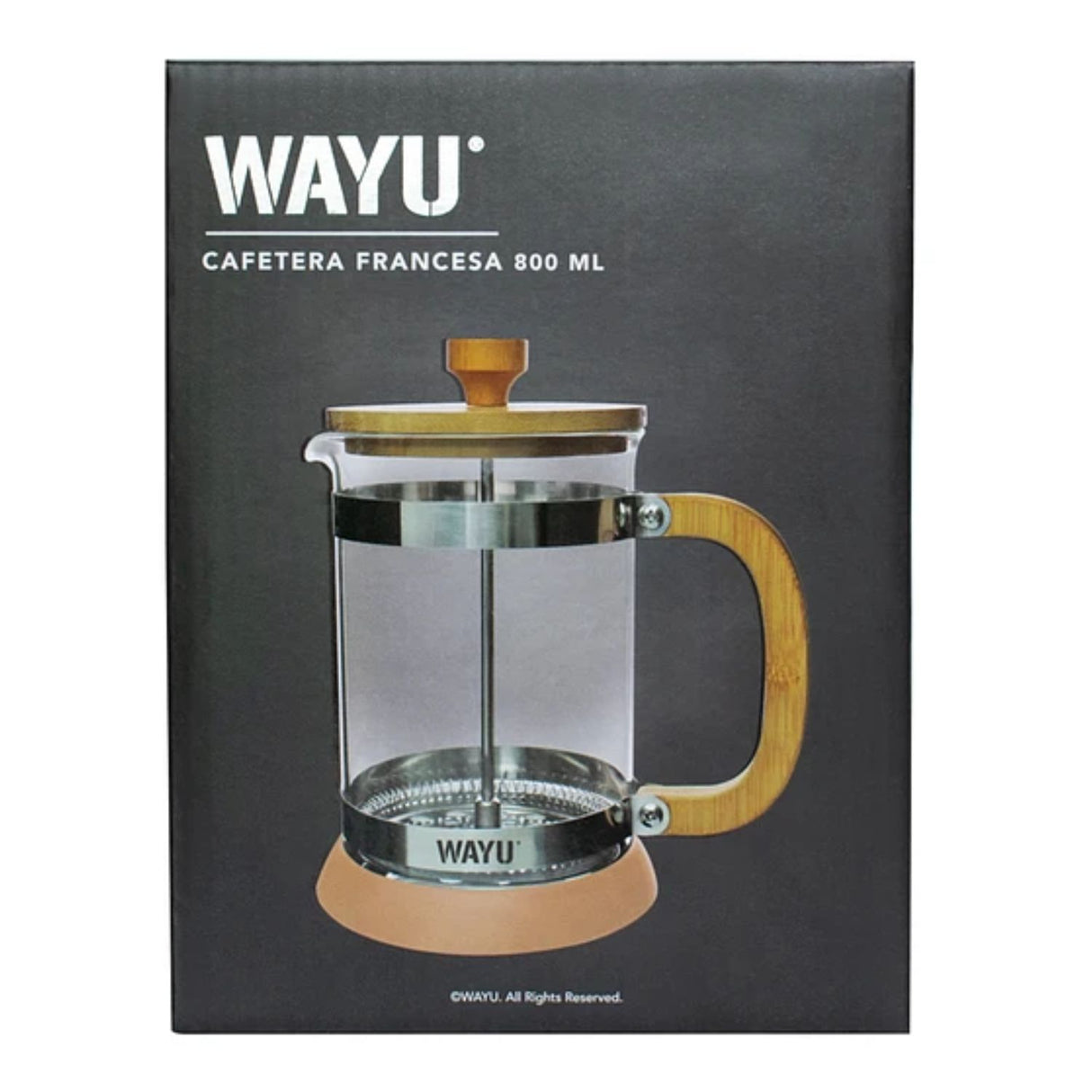 Prensa Francesa de 800mL Wayu Elegancia y Sabor en Cada Taza Disfruta de un café delicioso y aromático en casa. ¡Prepara tu bebida favorita ahora!-4