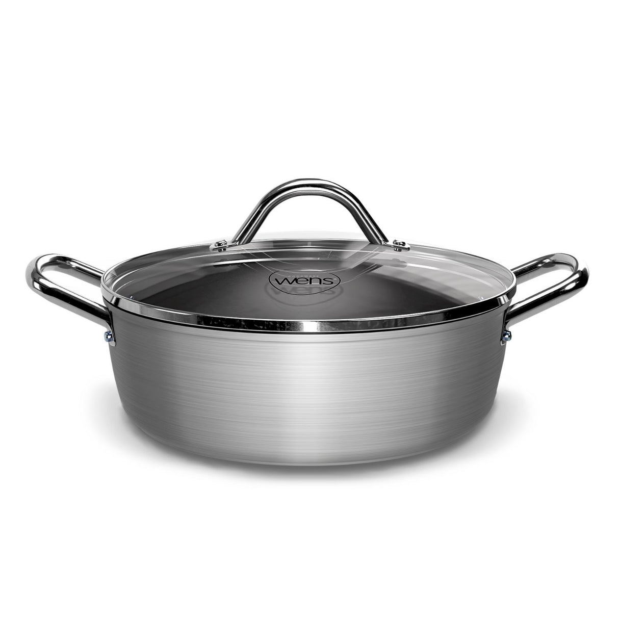 Batería de cocina Wens Hard Anodized de 7 piezas, aluminio anodizado, antiadherente, con mangos Cool Touch y tapas de vidrio templado.-1-3-1-1