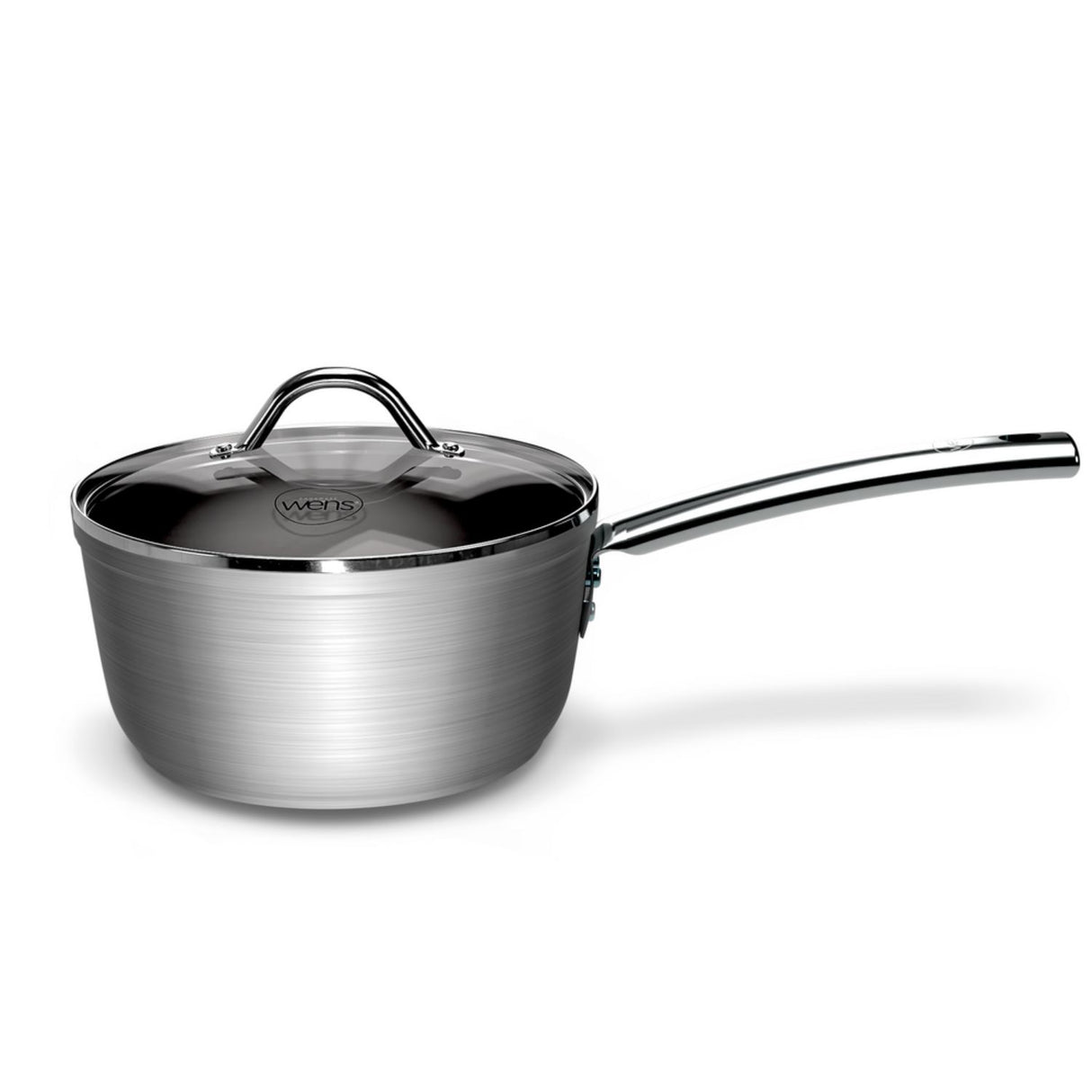 Batería de cocina Wens Hard Anodized de 7 piezas, aluminio anodizado, antiadherente, con mangos Cool Touch y tapas de vidrio templado.-1-4-1-1