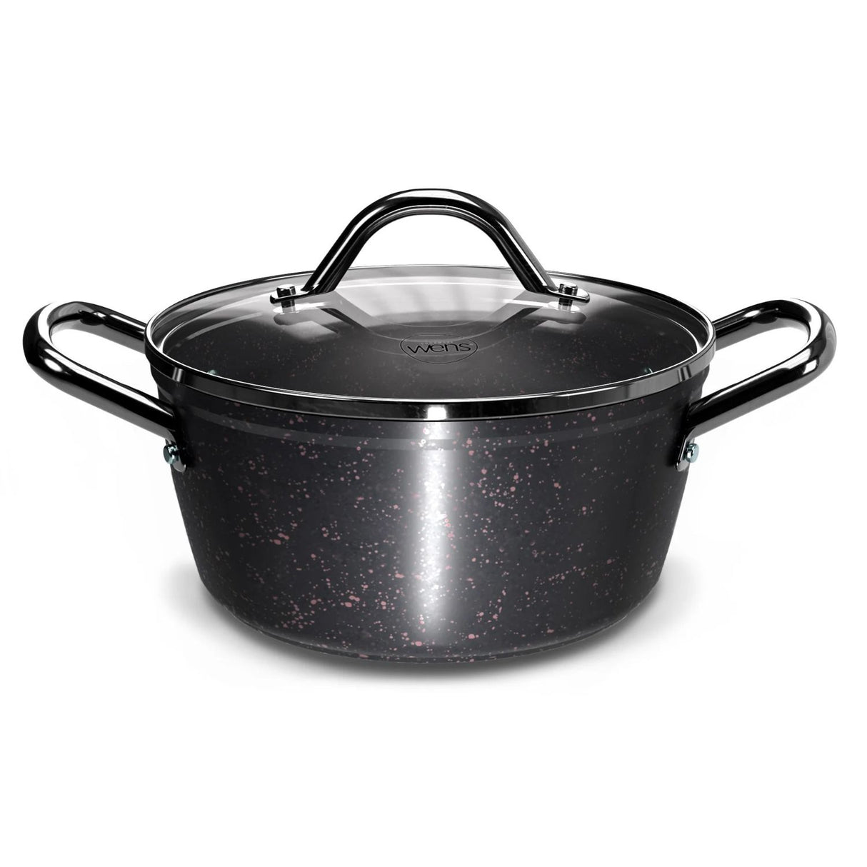 Batería de cocina Wens Pompei de 7 piezas en aluminio forjado, con recubrimiento antiadherente y asas Cool Touch. Ideal para todo tipo de cocinas.-1-2-1-1